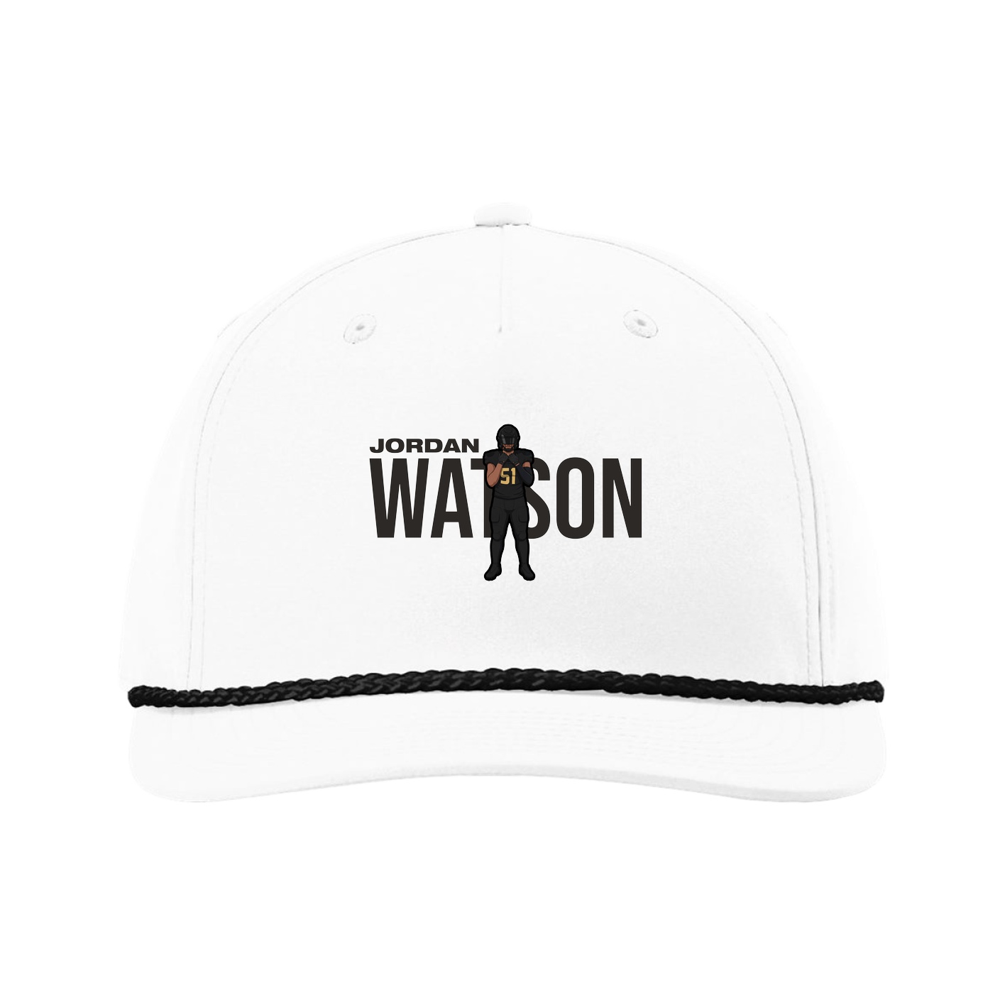 Five-Panel Classic Rope Cap — Player Name in White