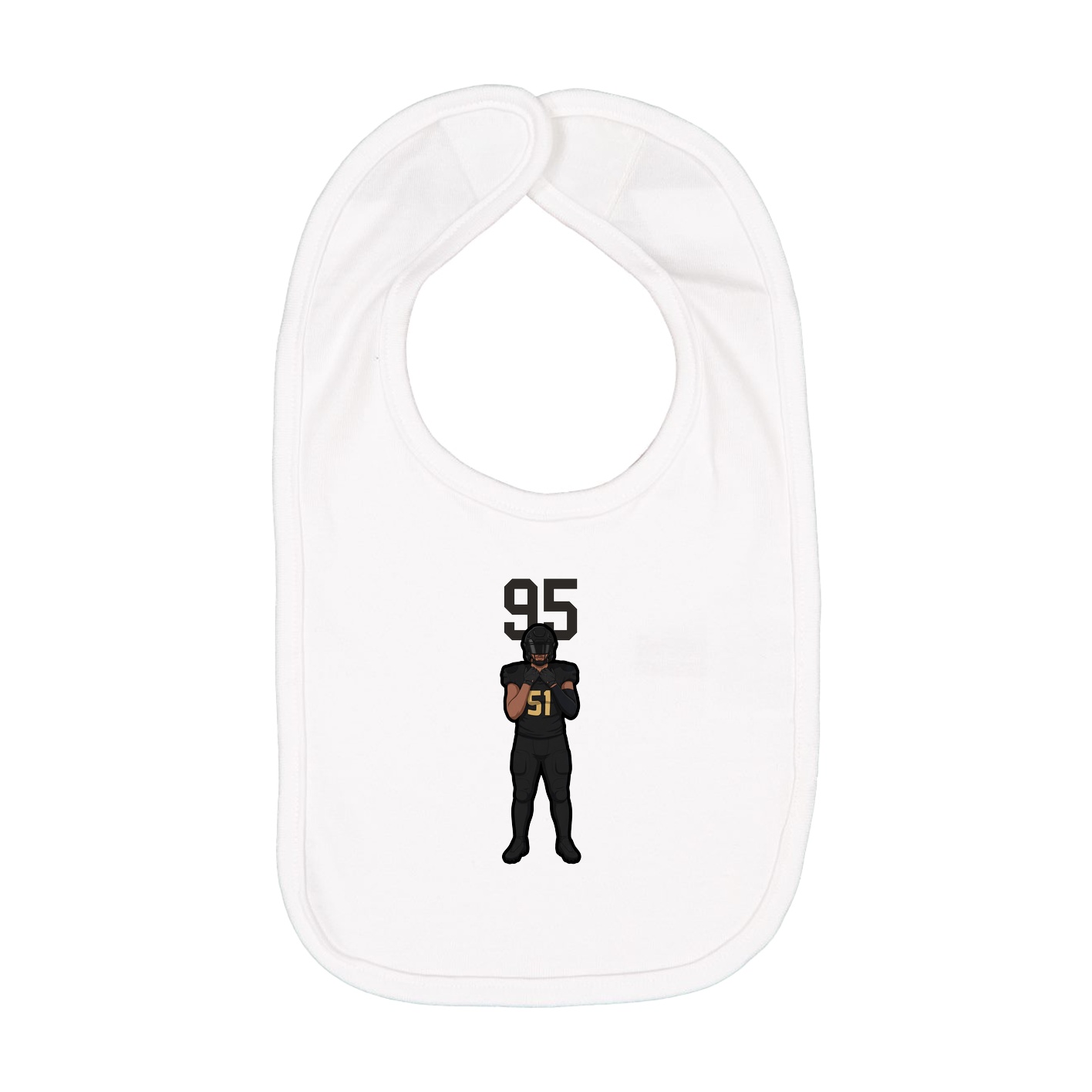 Infant Bib — Number Top in White
