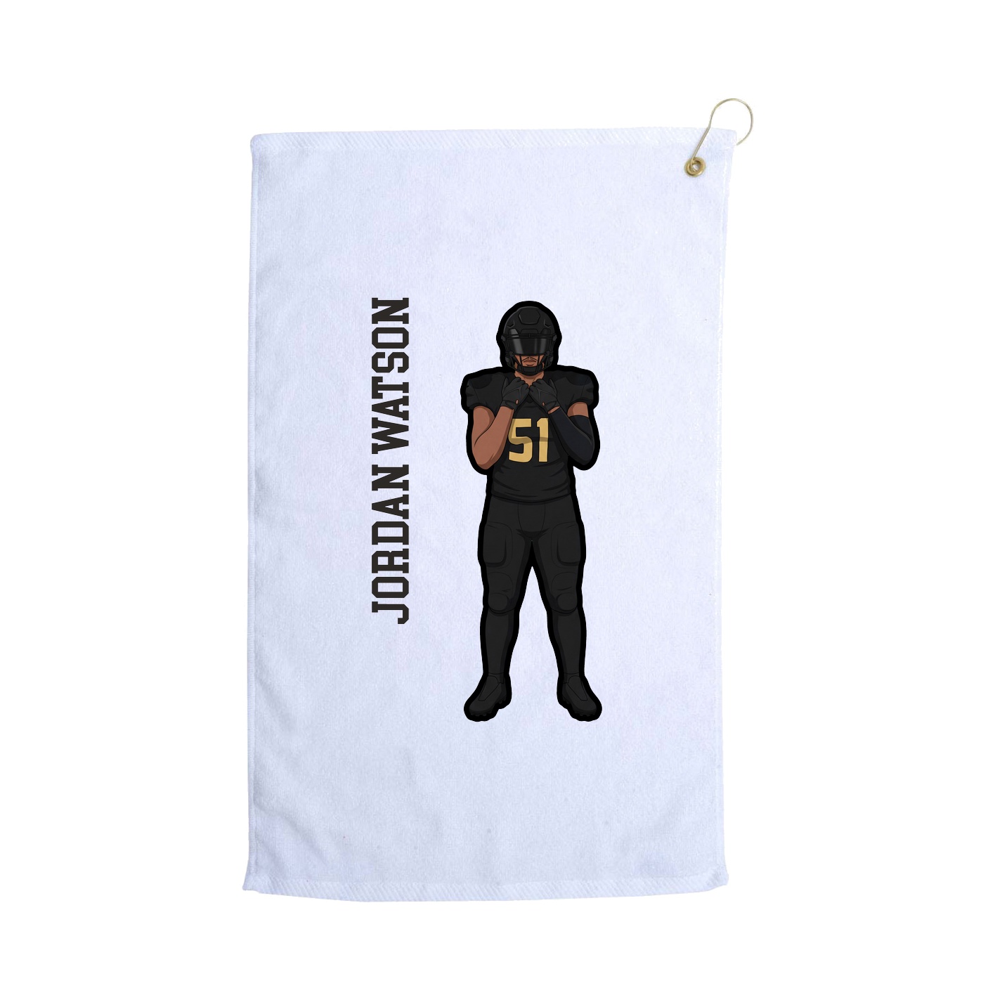 Golf Towel — Name Vertical in White