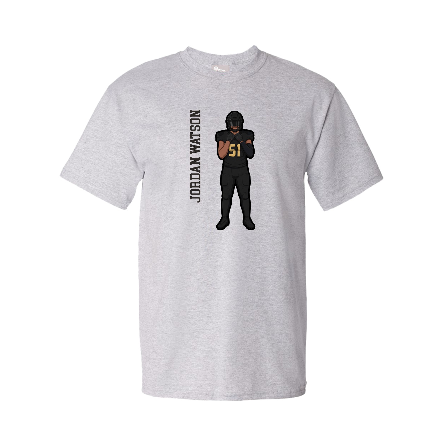 Youth Tee — Name Vertical in Grey