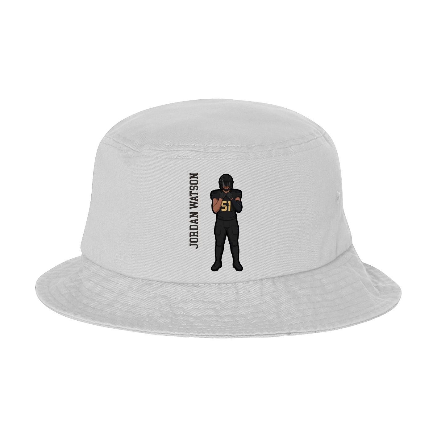 Bucket Cap — Name Vertical in White