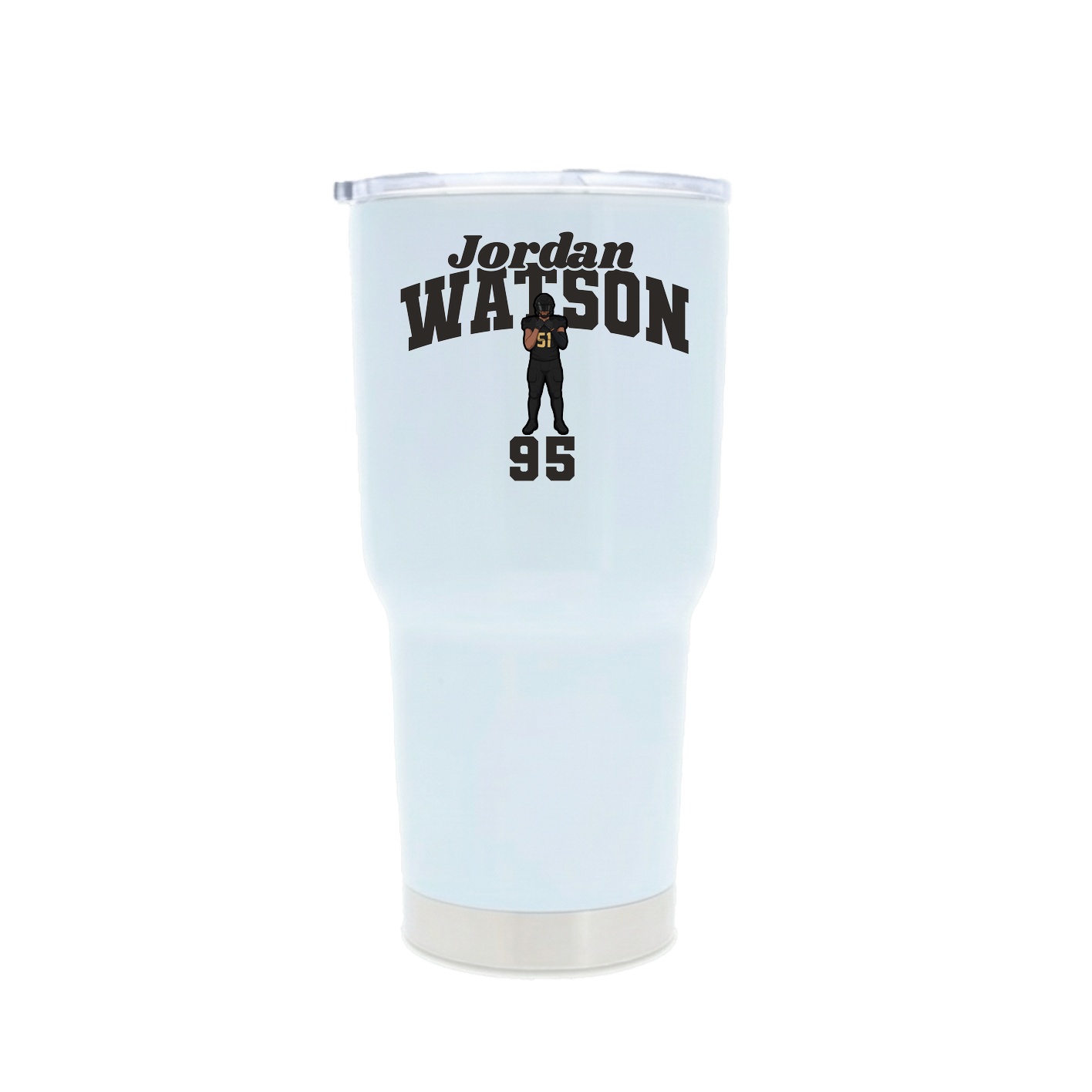 30oz Stainless Steel Tumbler — Signature Arch in White
