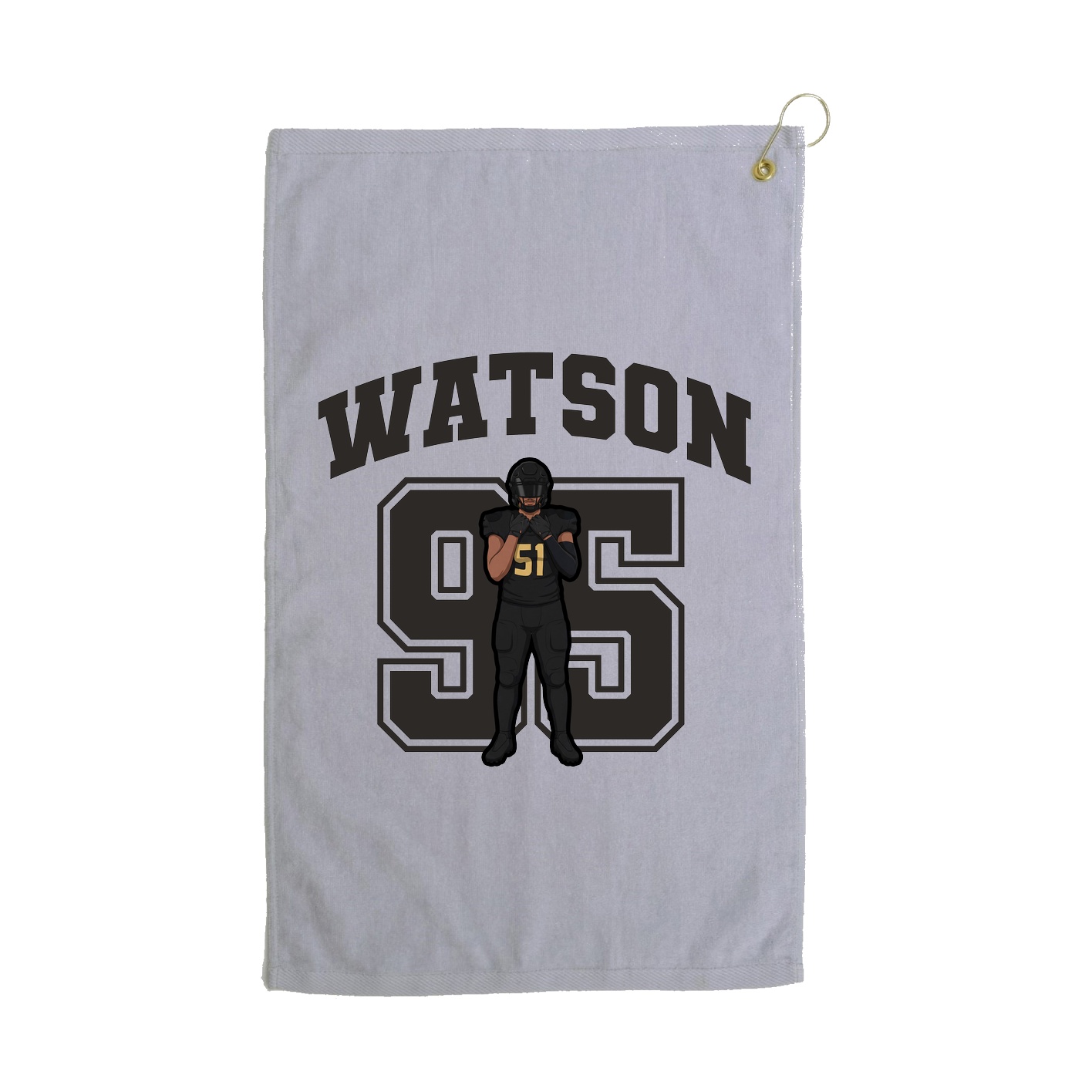 Golf Towel — Number in Grey
