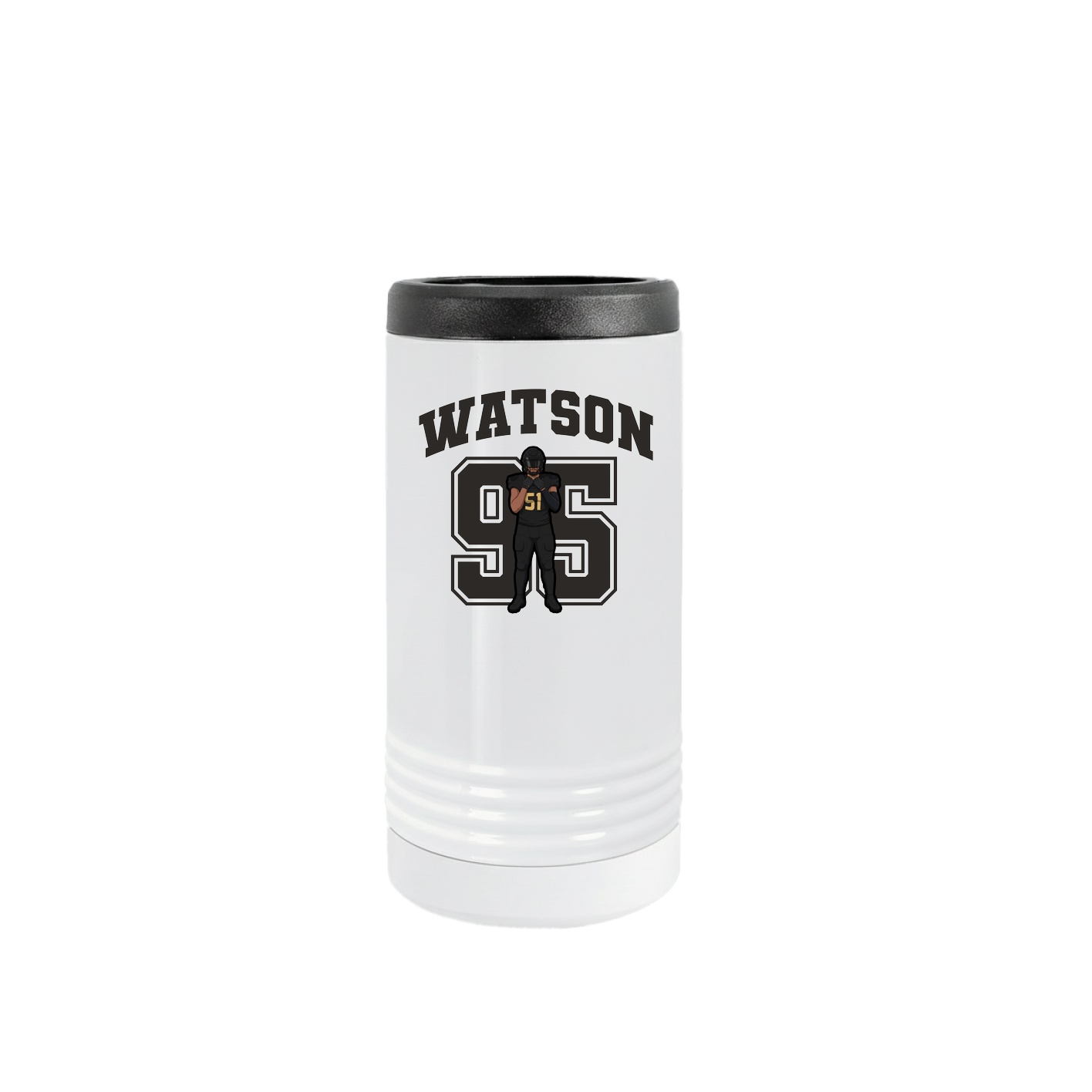Slim Beverage Holder — Number in White
