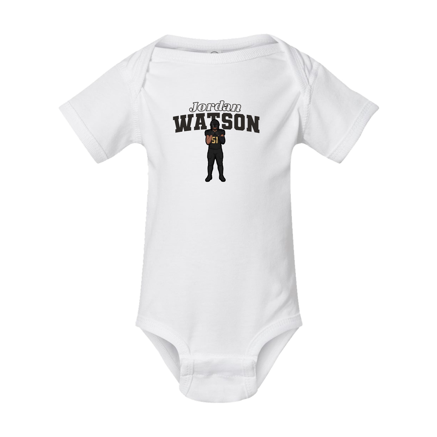 Baby Onesie — Name Arch in White