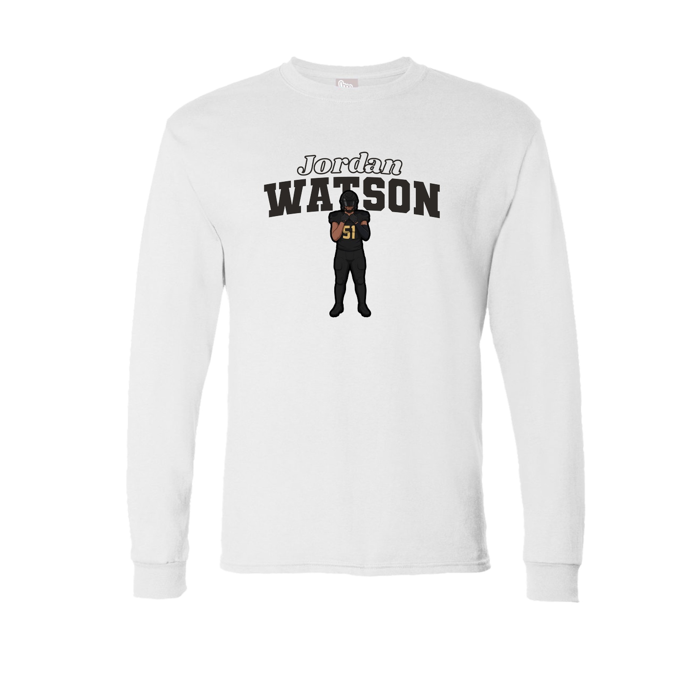Long Sleeve Tee — Name Arch in White