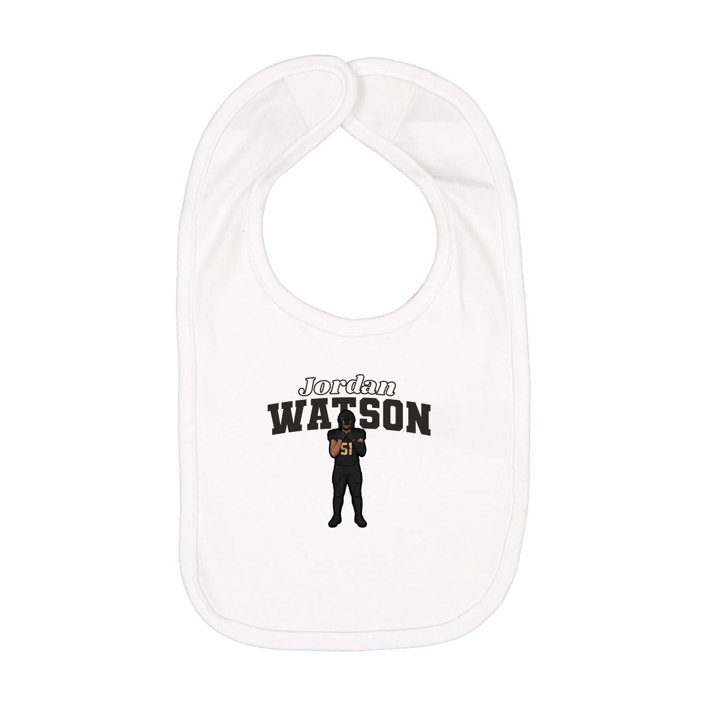 Infant Bib — Name Arch in White