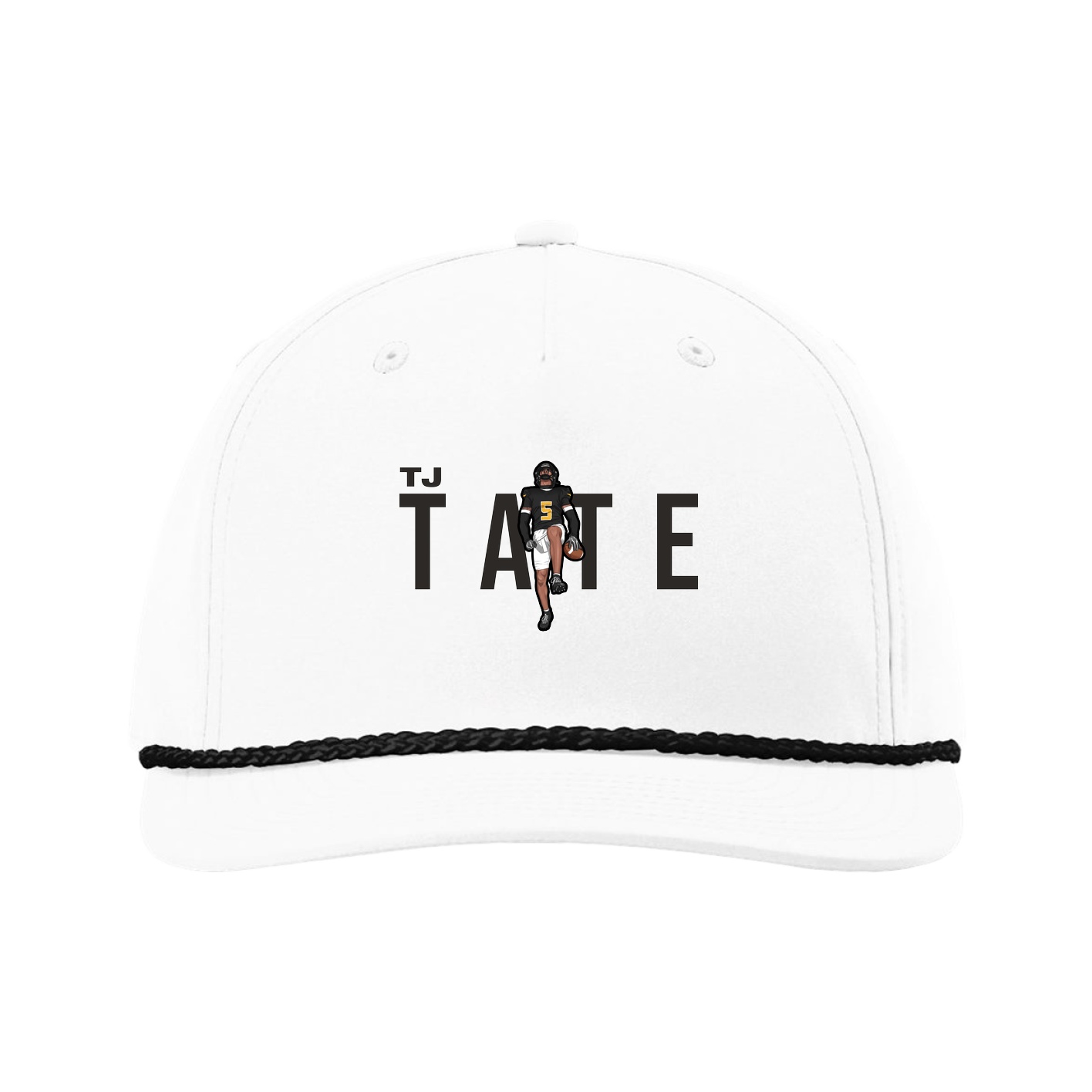 Five-Panel Classic Rope Cap — Player Name in White
