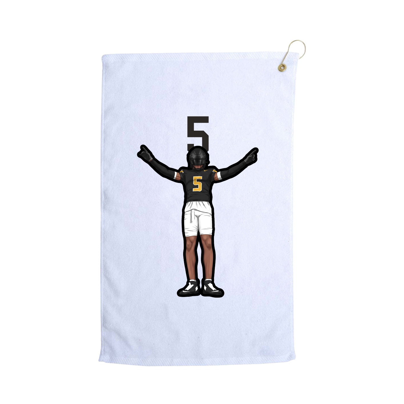 Golf Towel — Number Top in White