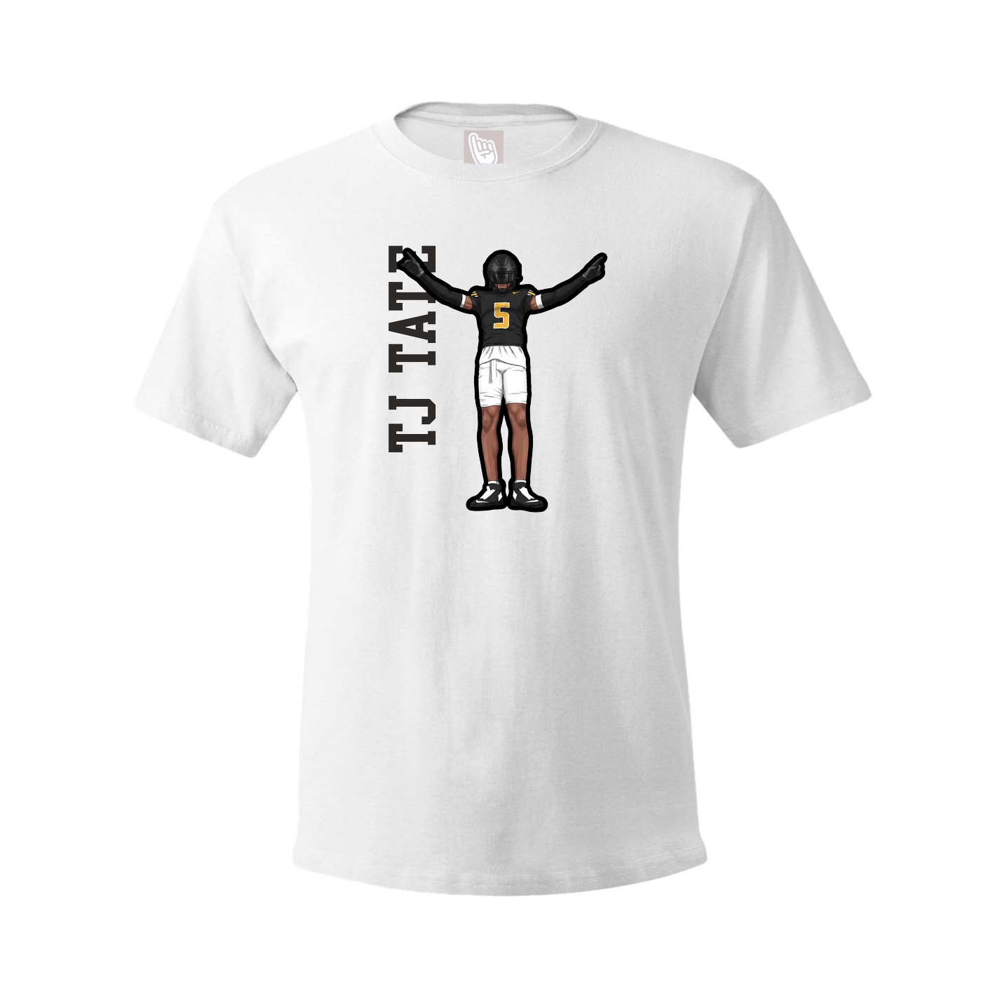 Youth Tee — Name Vertical in White