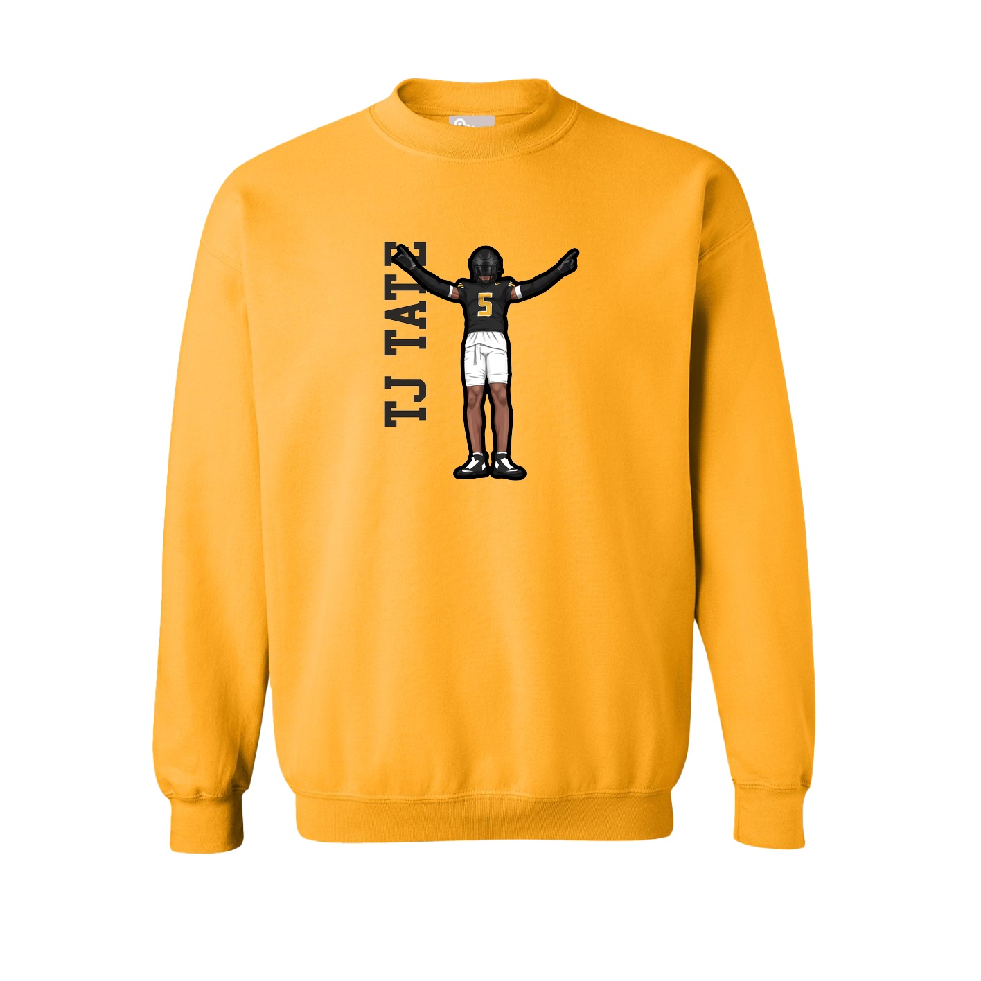 Fleece Crew — Name Vertical in Gold