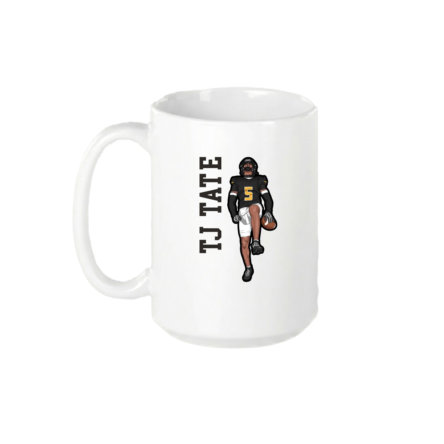 15oz Coffee Mug — Name Vertical in White