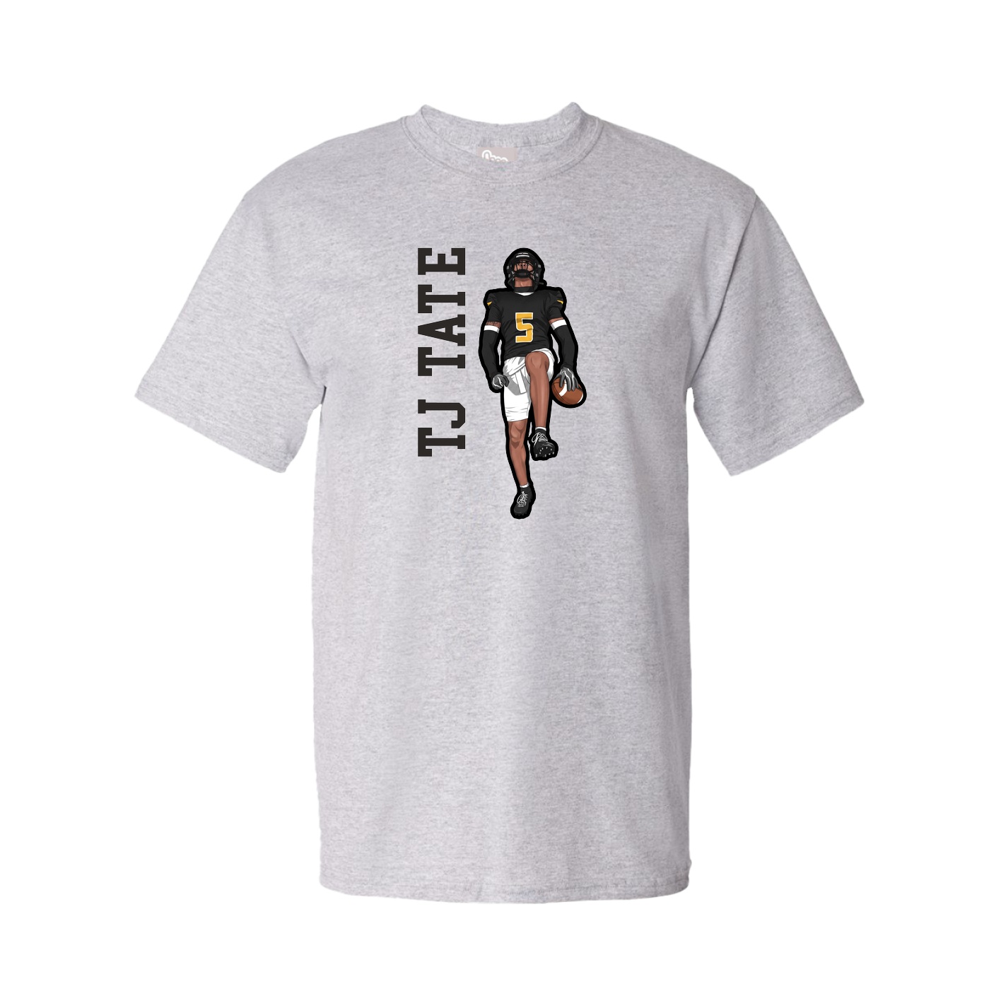 Tee — Name Vertical in Grey