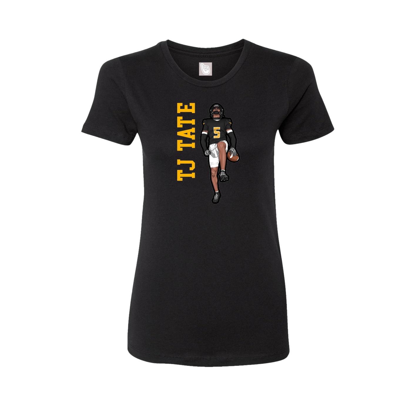 Fitted Women's Tee — Name Vertical in Black