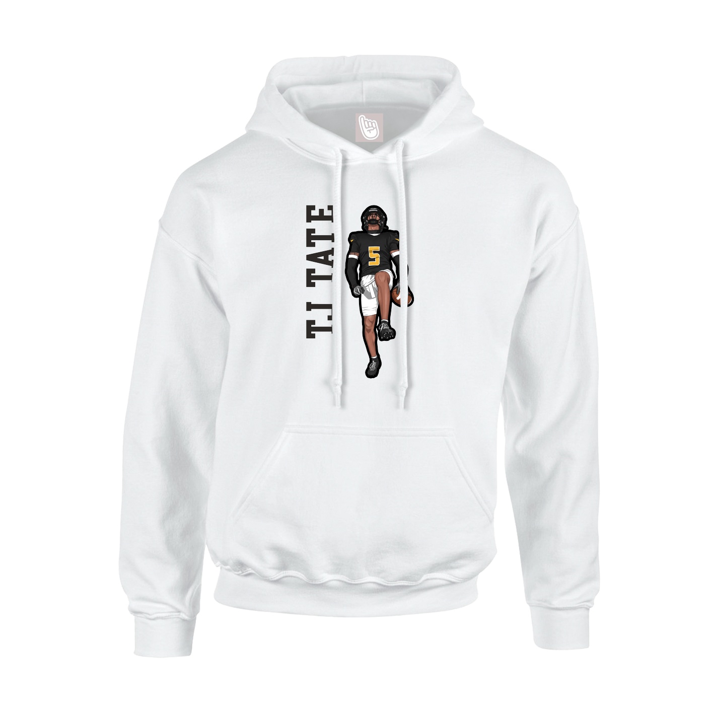Hoodie — Name Vertical in White
