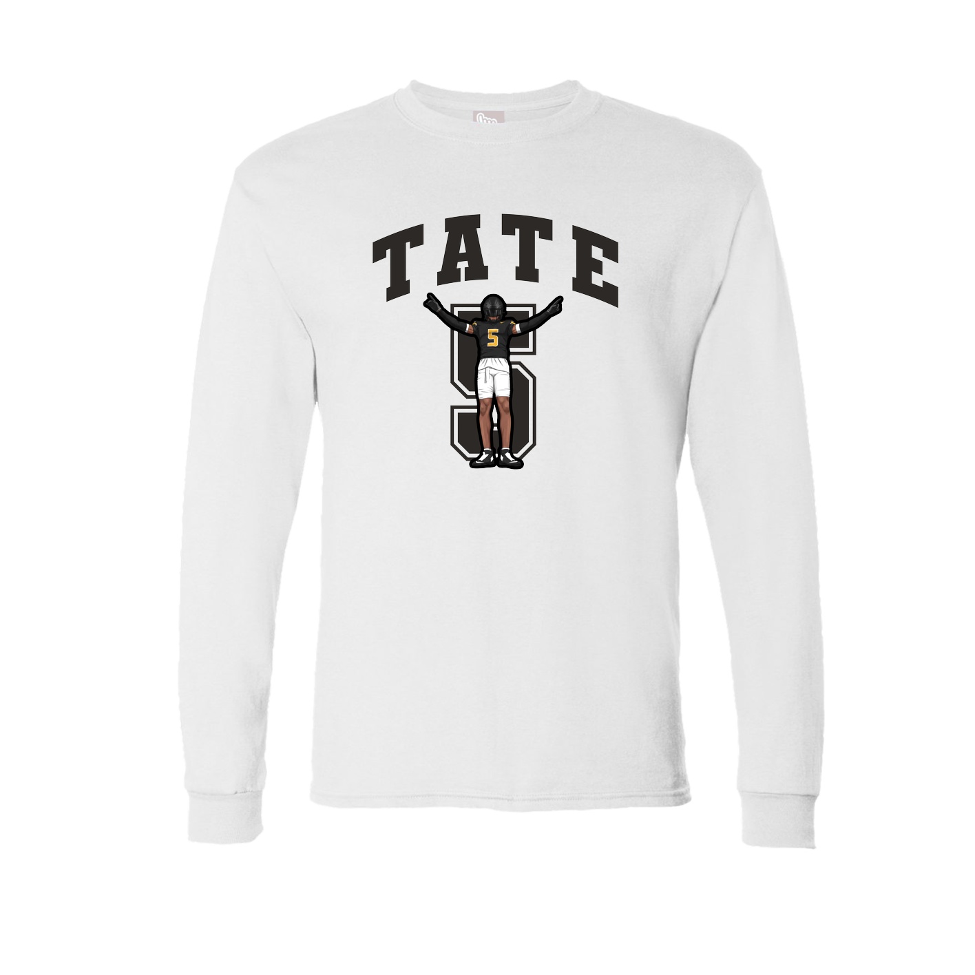 Long Sleeve Tee — Number in White