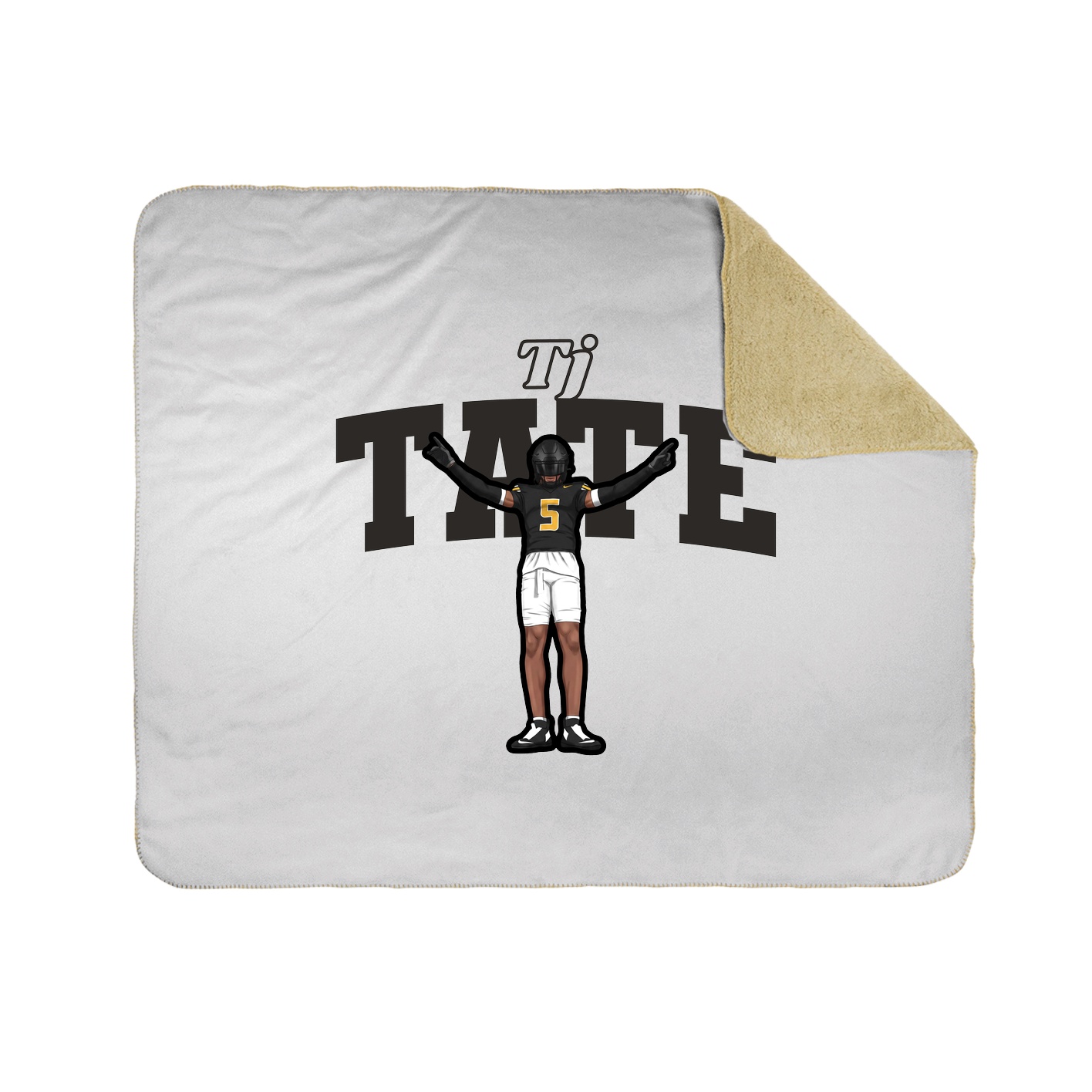 Throw Blanket — Name Arch in White