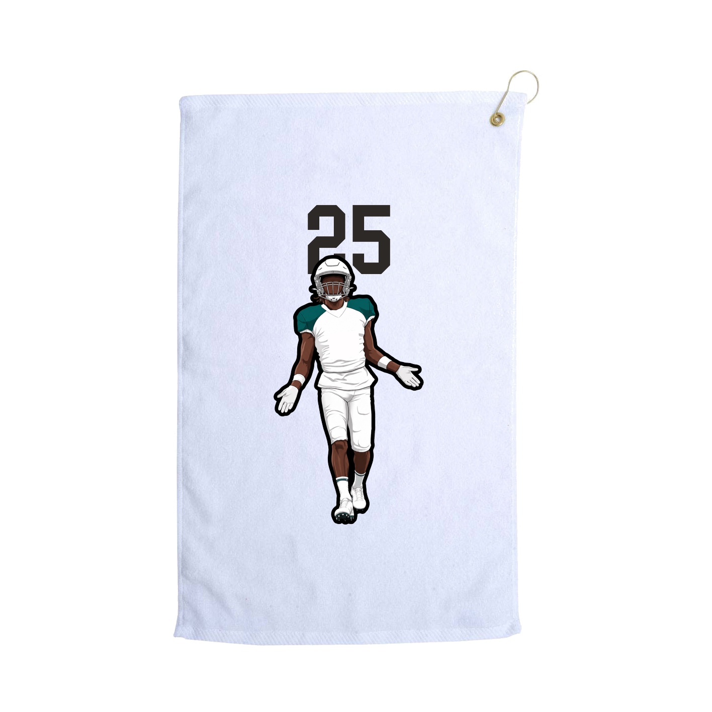 Golf Towel — Number Top in White