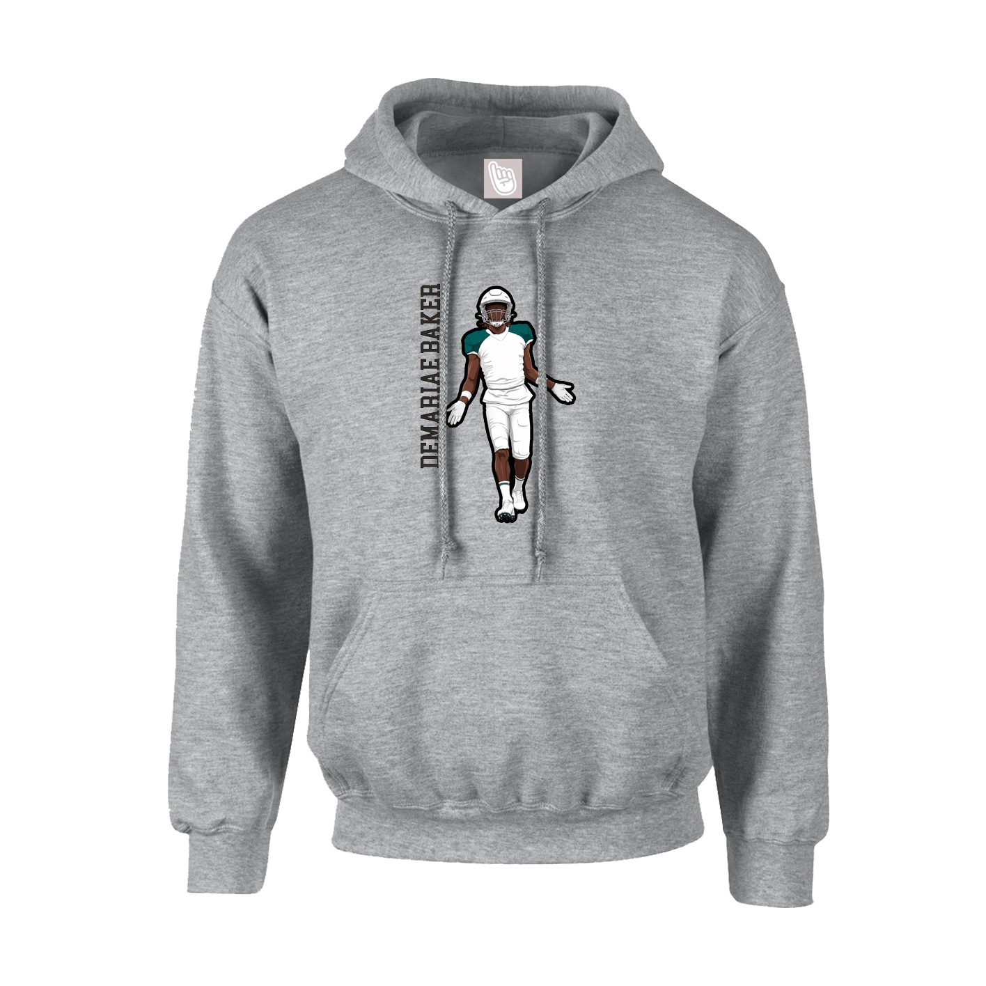 Youth Hoodie — Name Vertical in Grey