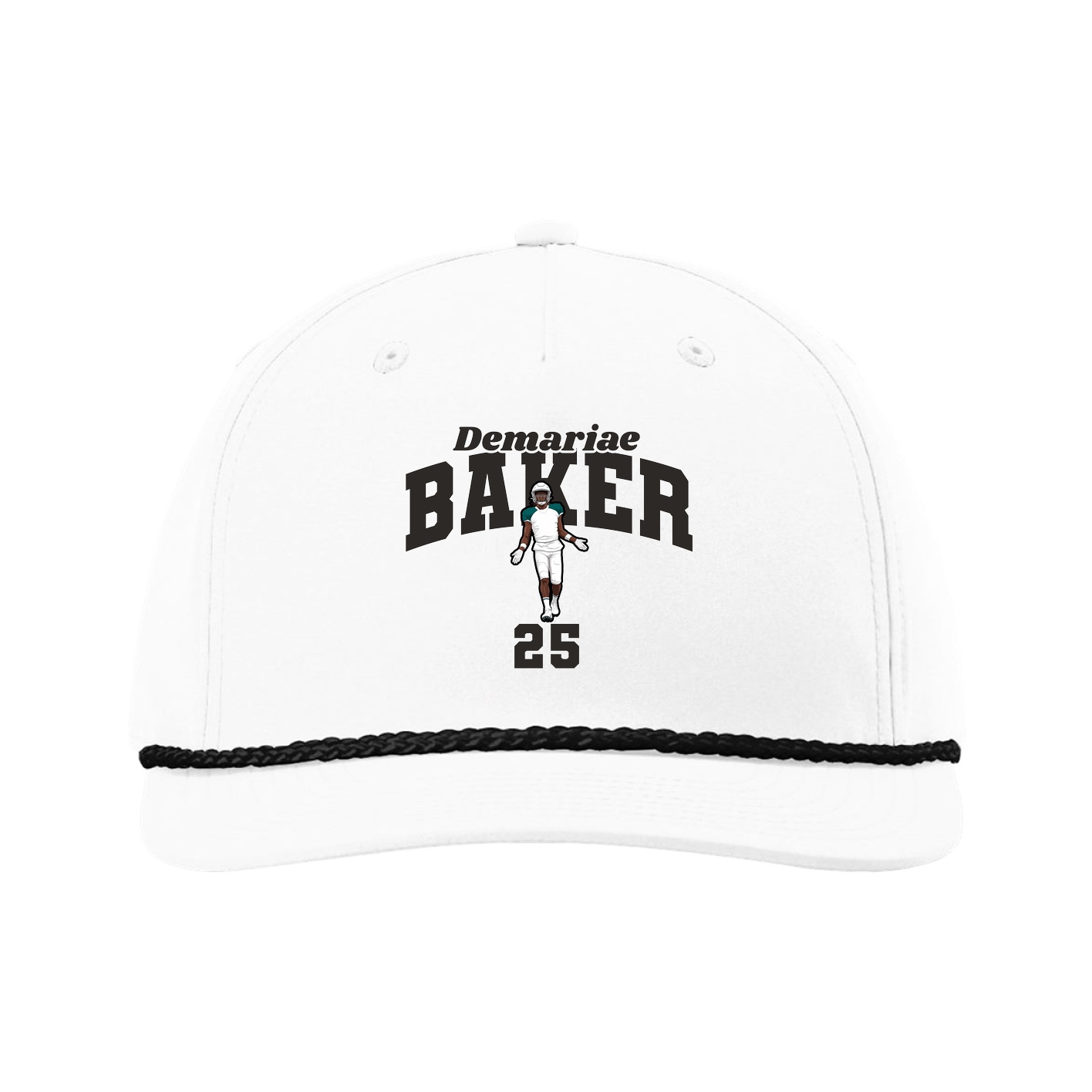 Five-Panel Classic Rope Cap — Signature Arch in White