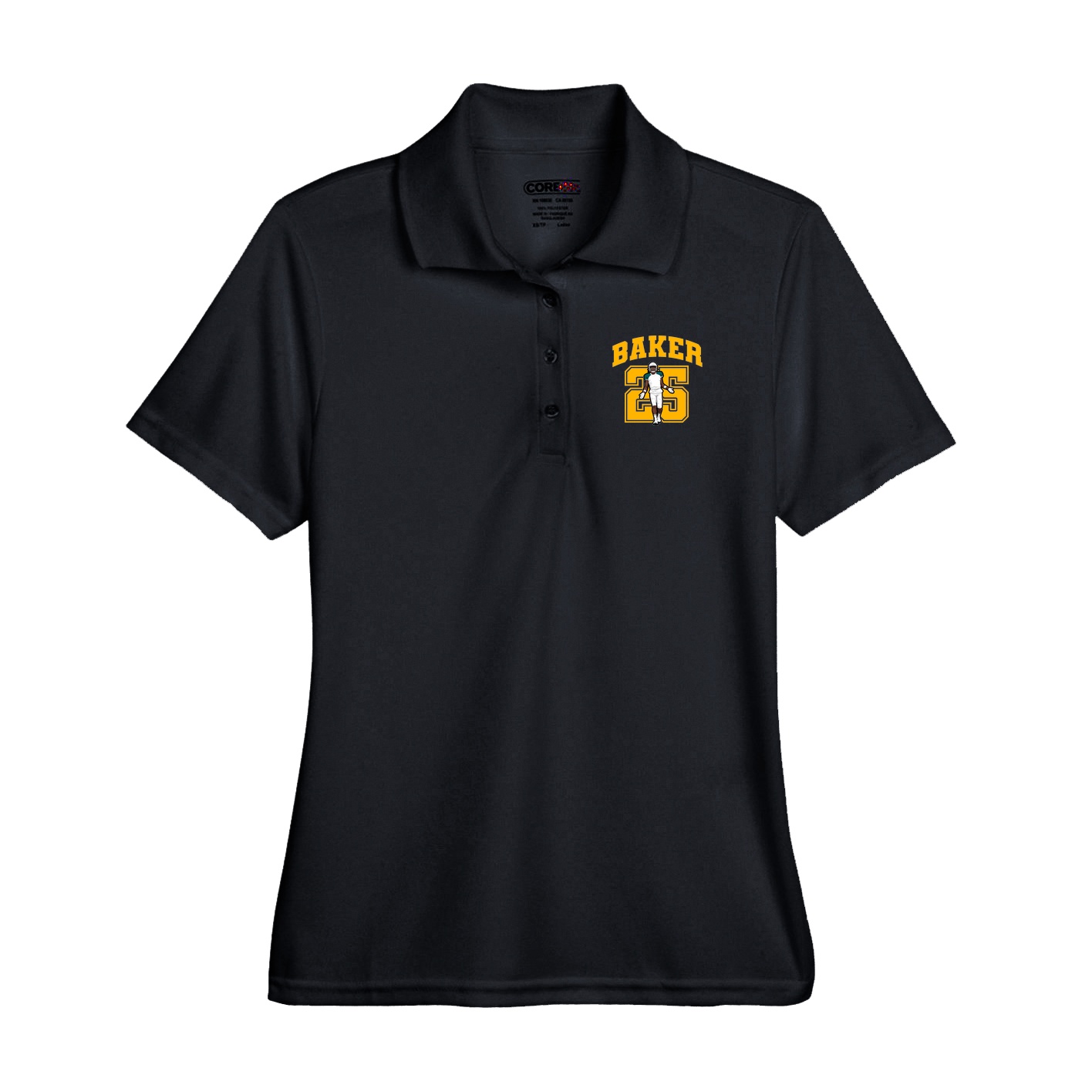Performance Polo — Number in Black