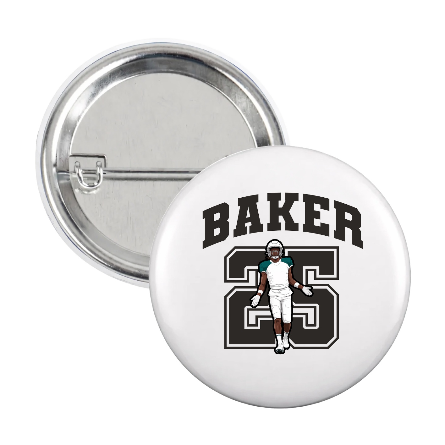 Game Day Button — Number in White