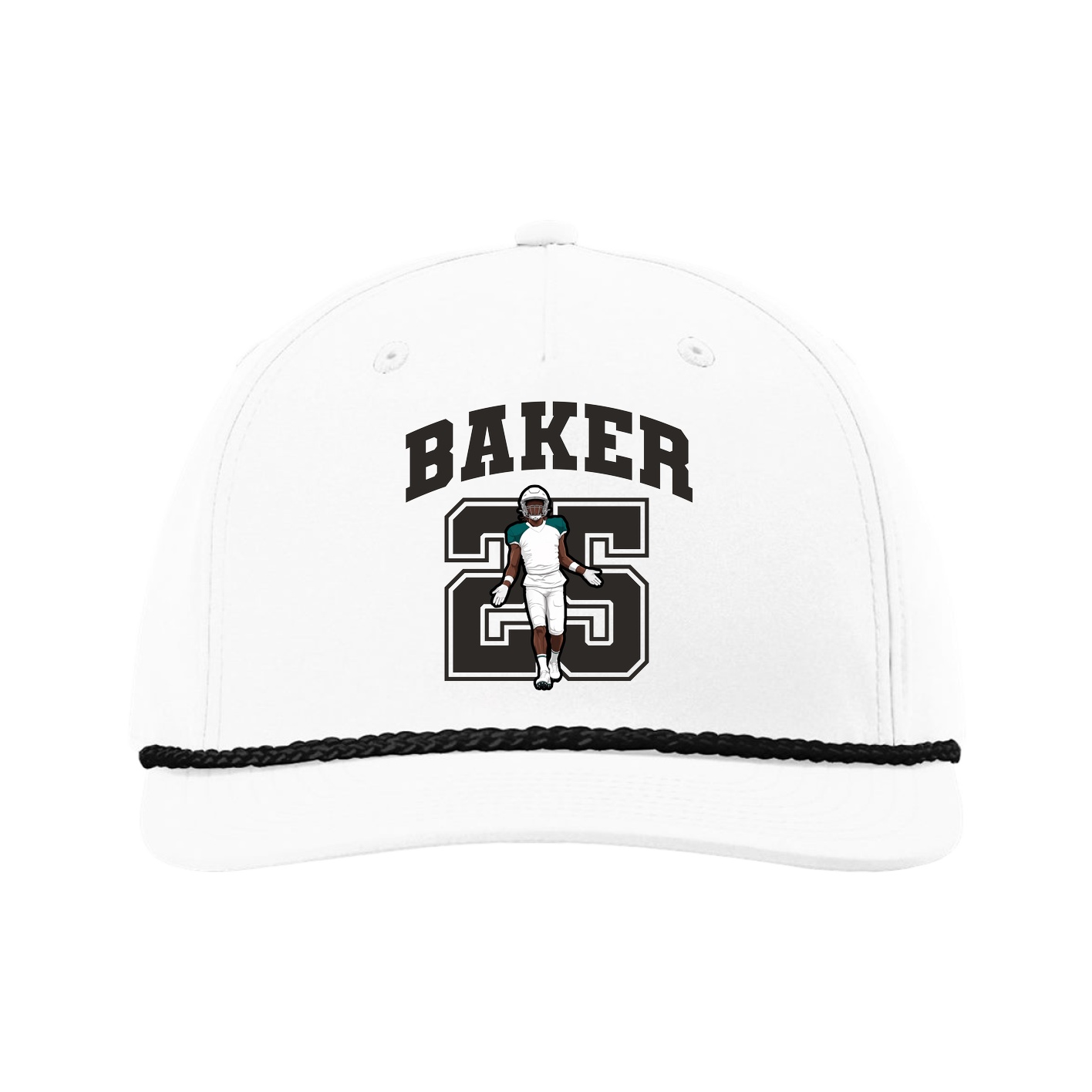 Five-Panel Classic Rope Cap — Number in White