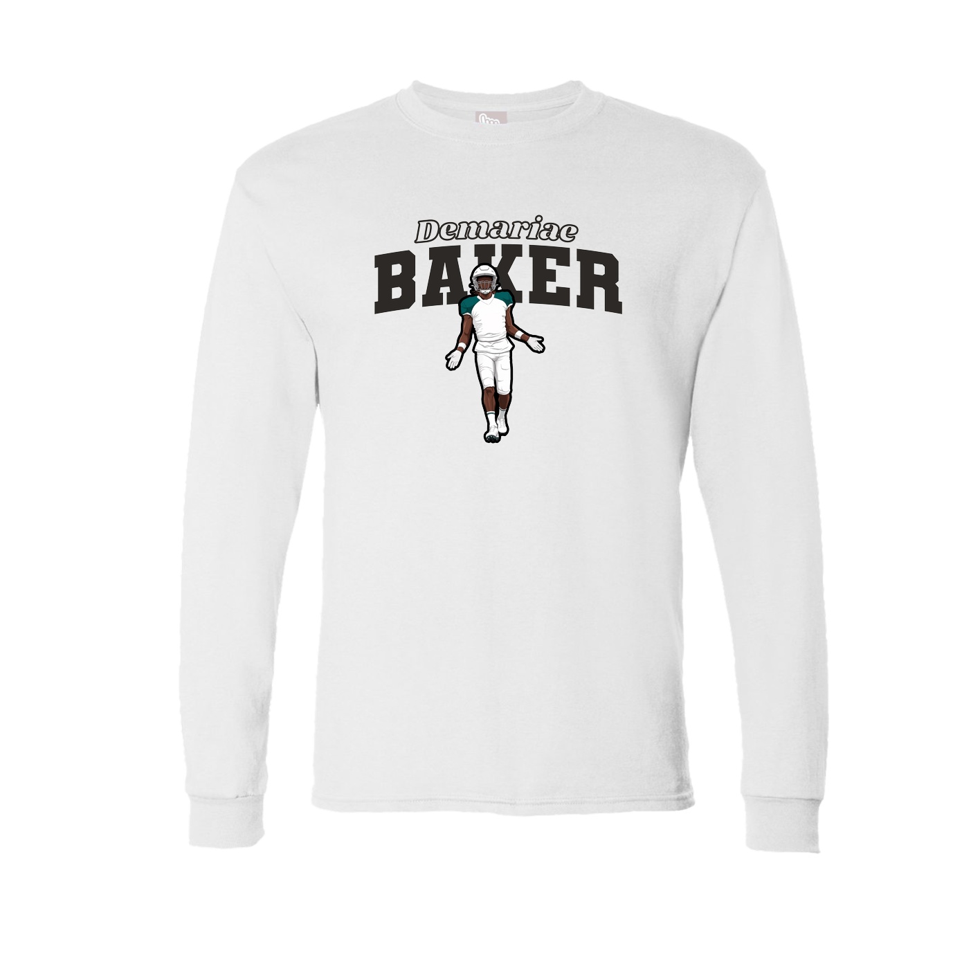 Long Sleeve Tee — Name Arch in White