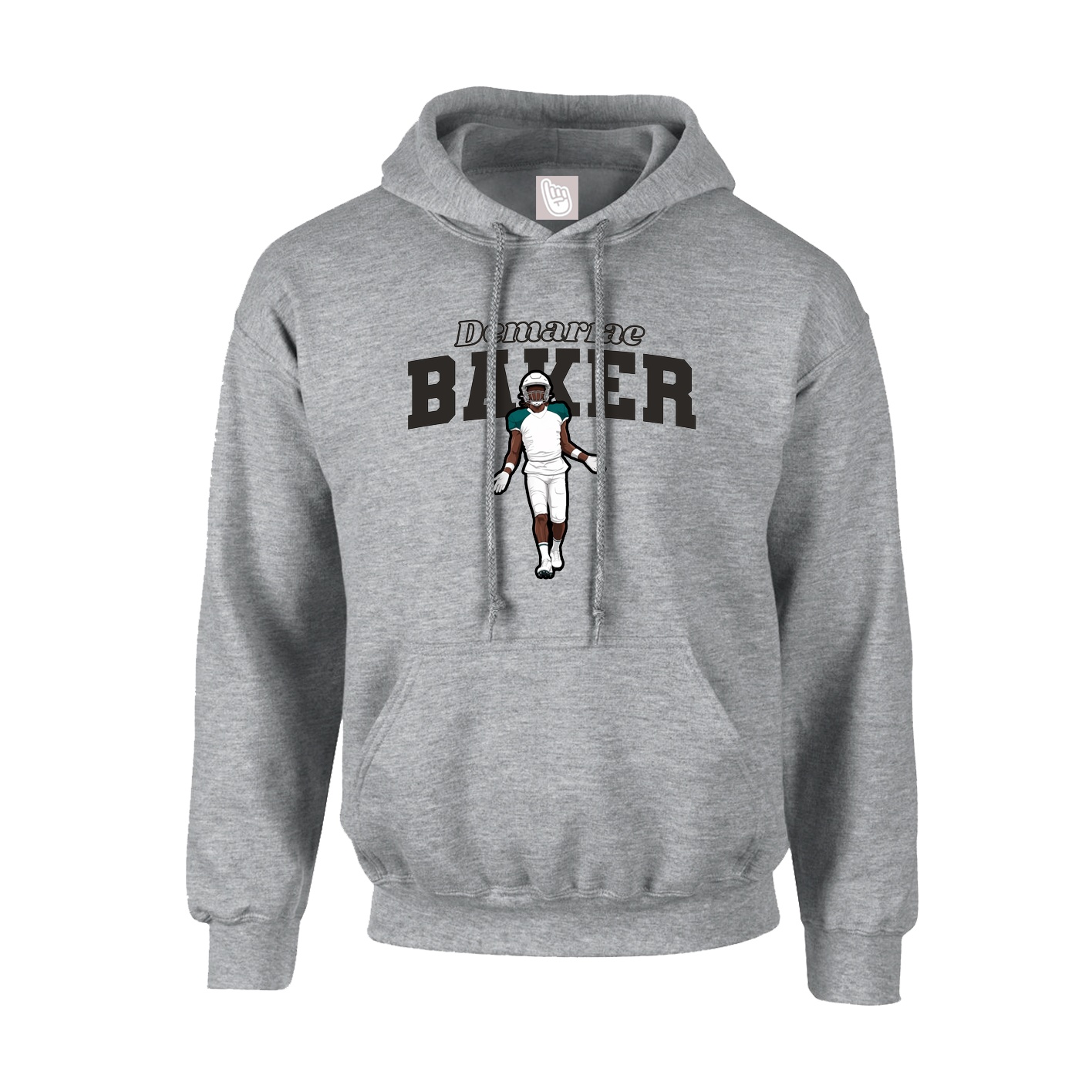 Hoodie — Name Arch in Grey