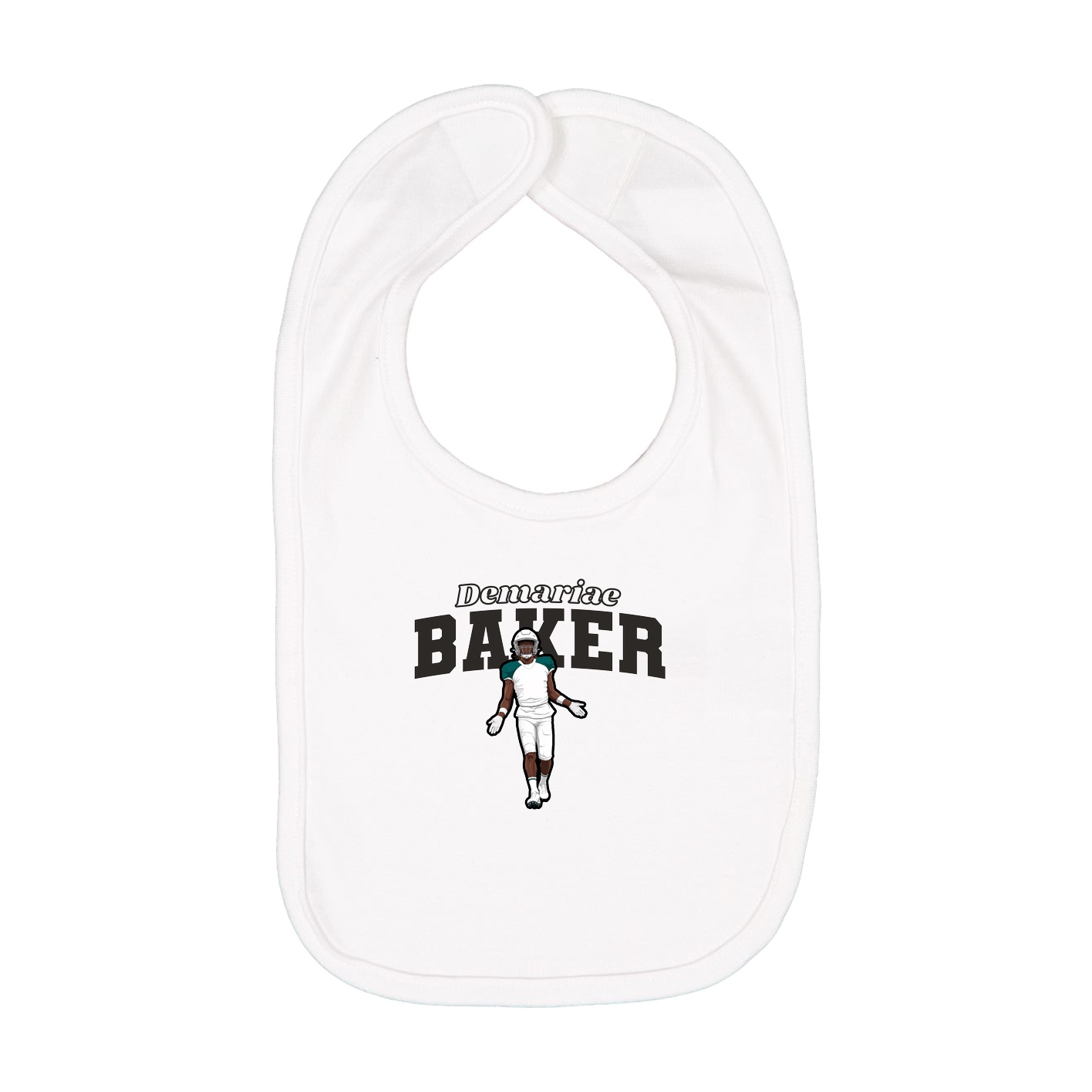 Infant Bib — Name Arch in White