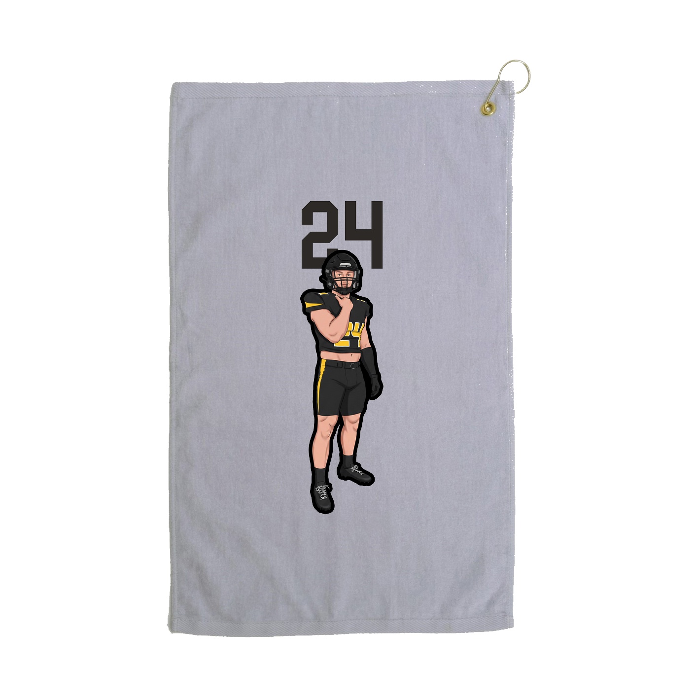 Golf Towel — Number Top in Grey