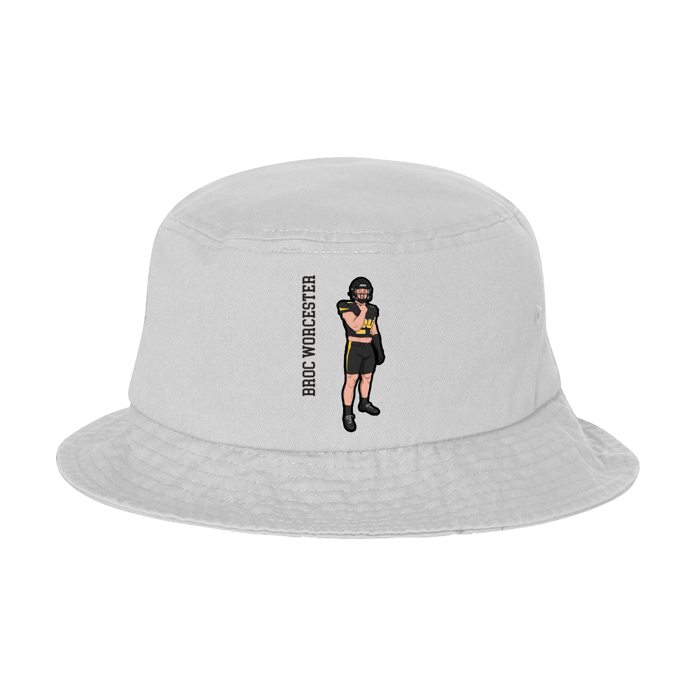 Bucket Cap — Name Vertical in White