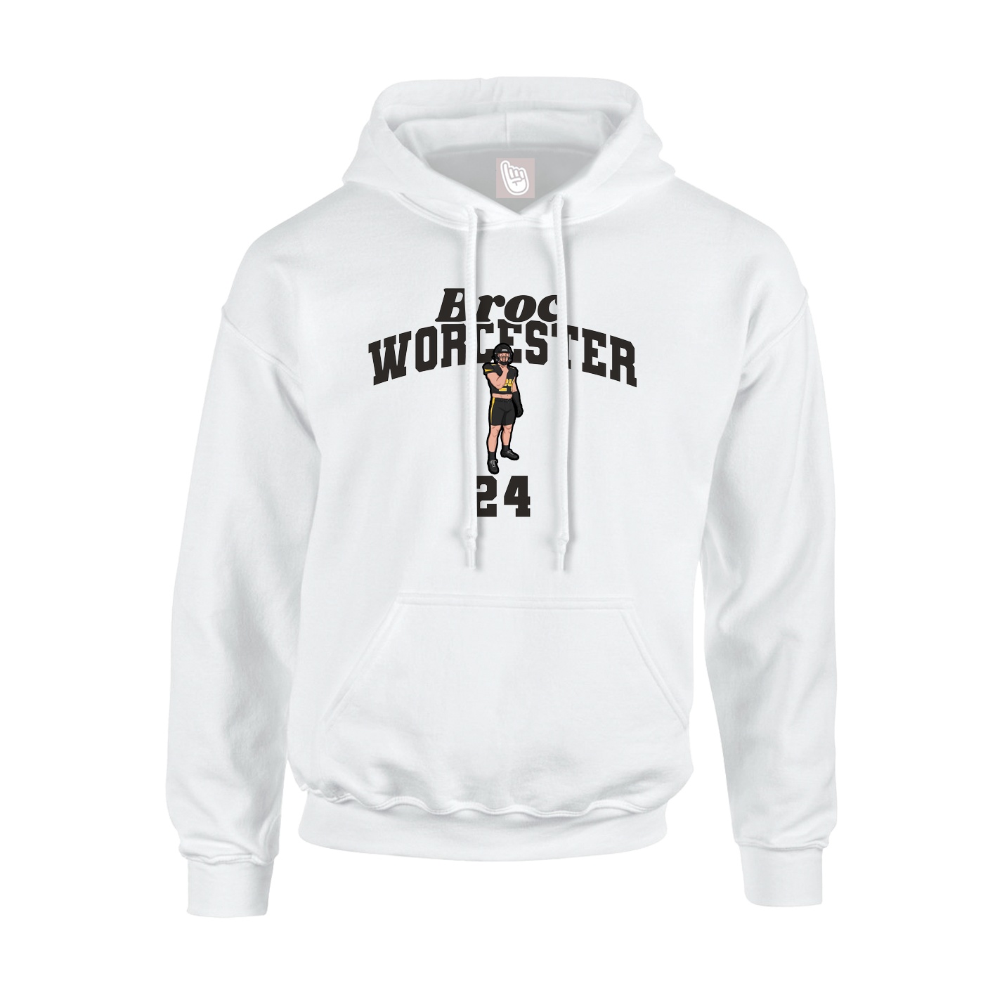 Youth Hoodie — Signature Arch in White