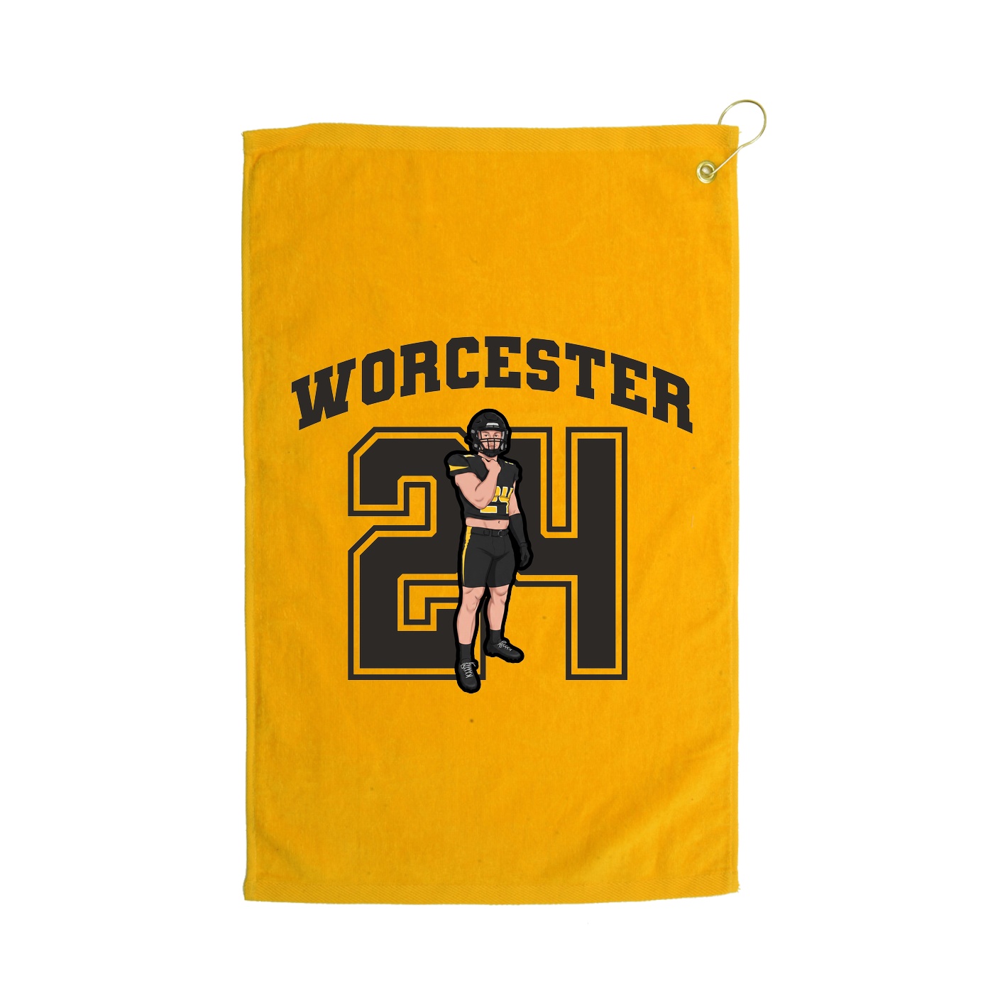 Golf Towel — Number in Gold