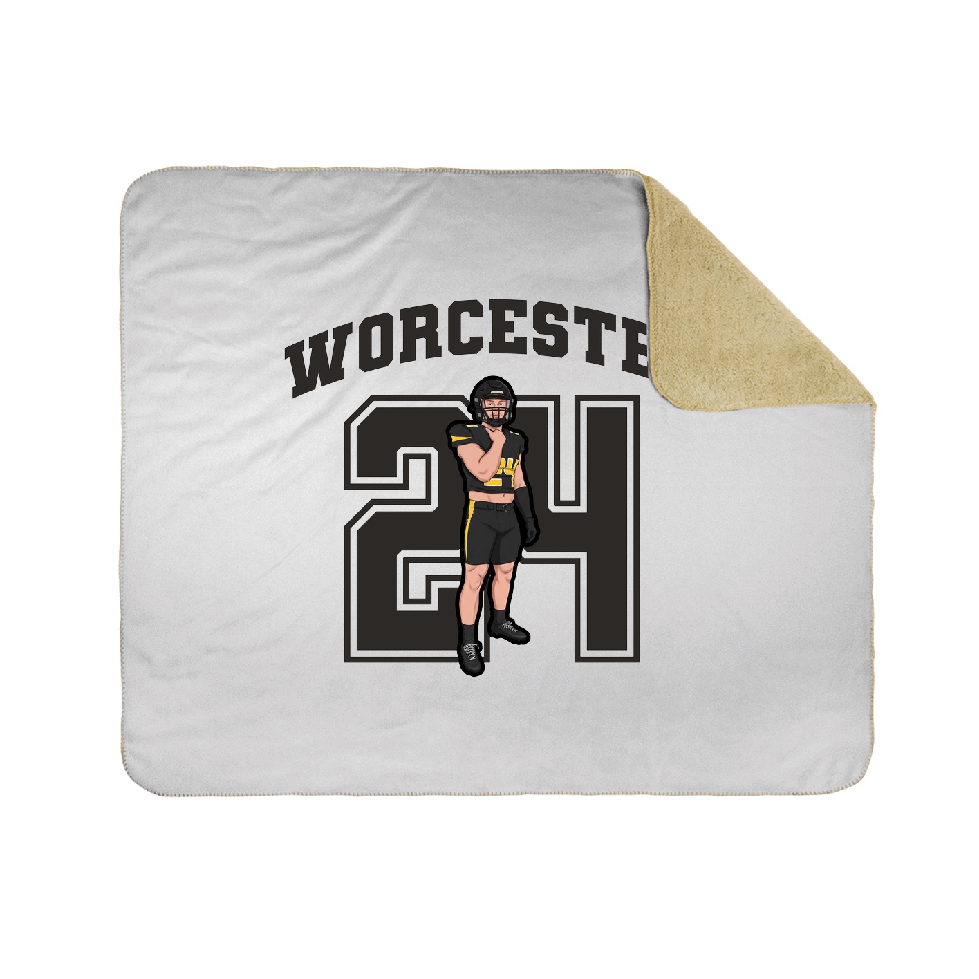 Throw Blanket — Number in White