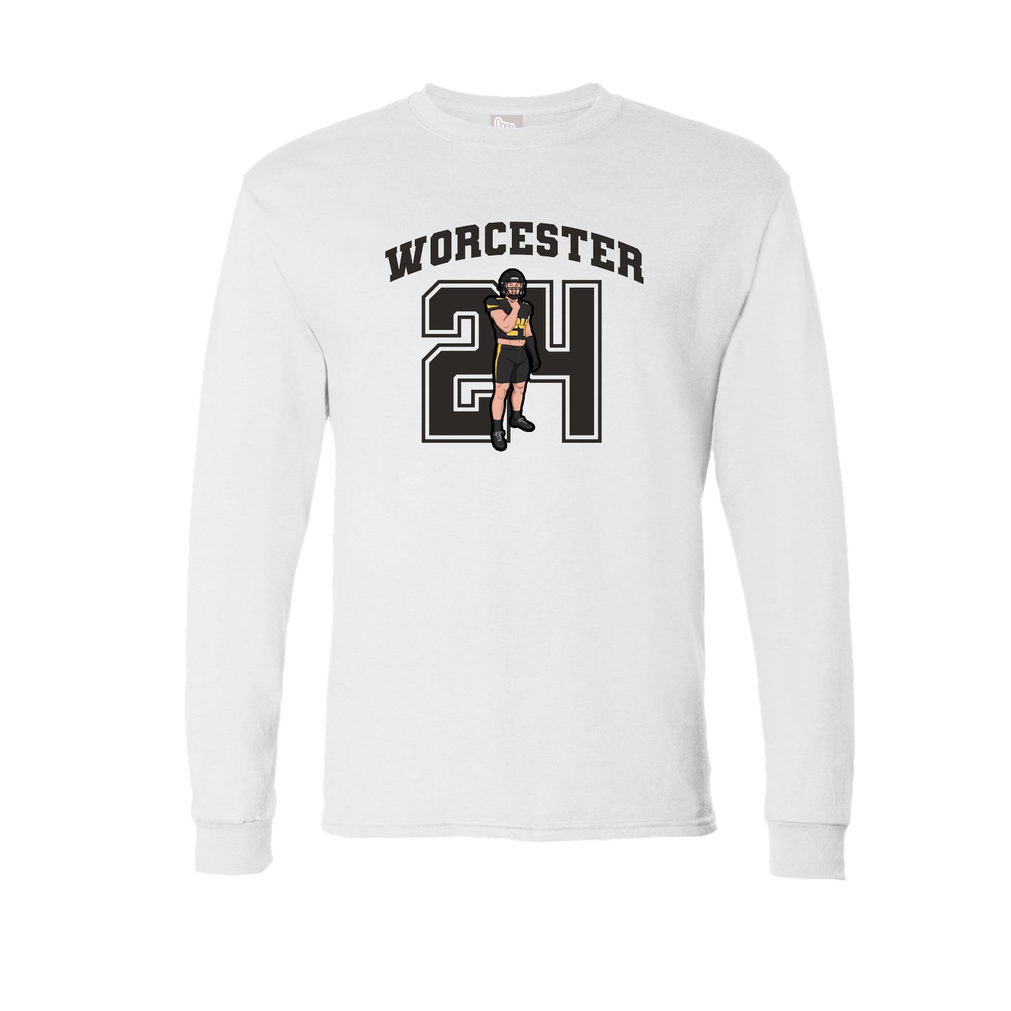 Long Sleeve Tee — Number in White