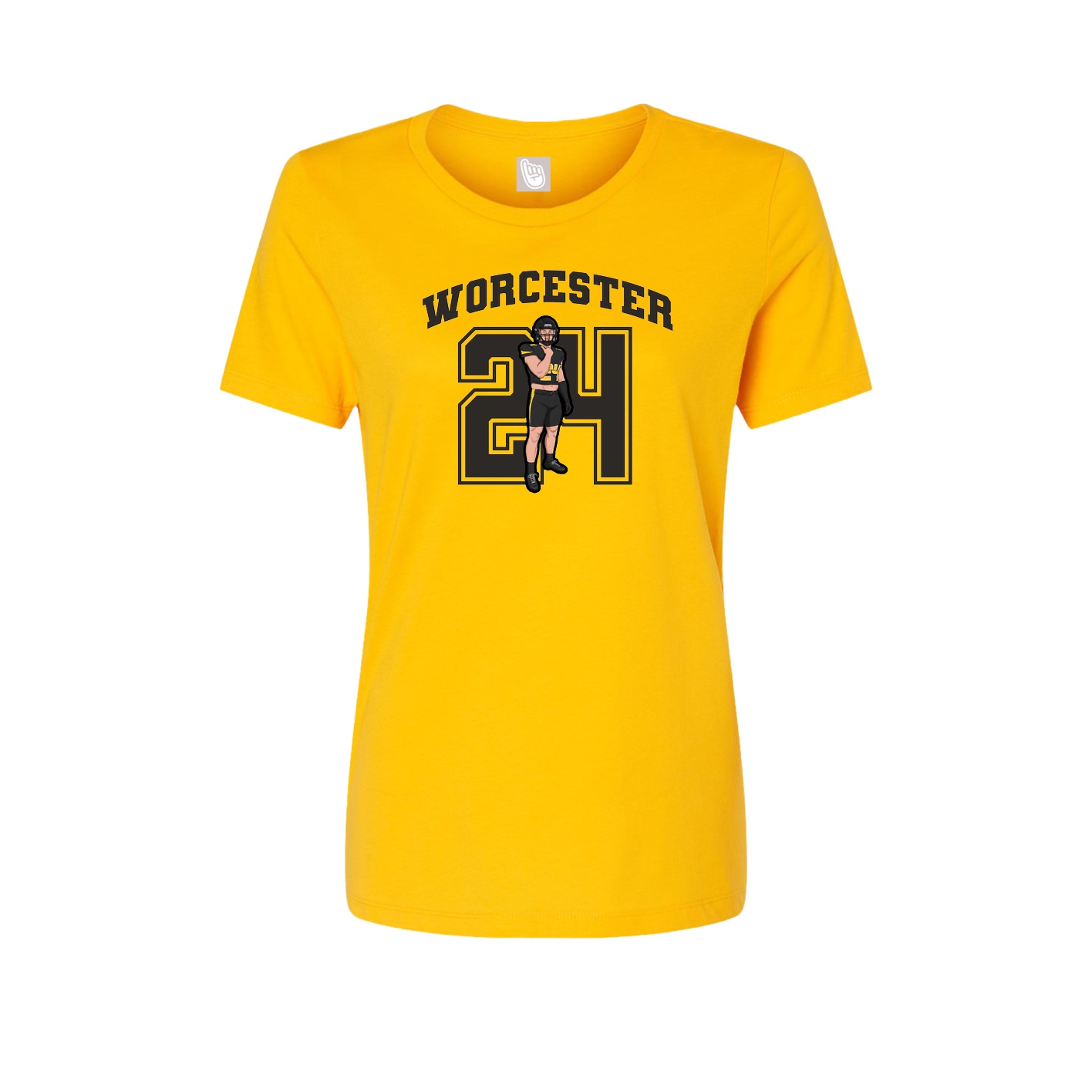 Fitted Women's Tee — Number in Gold