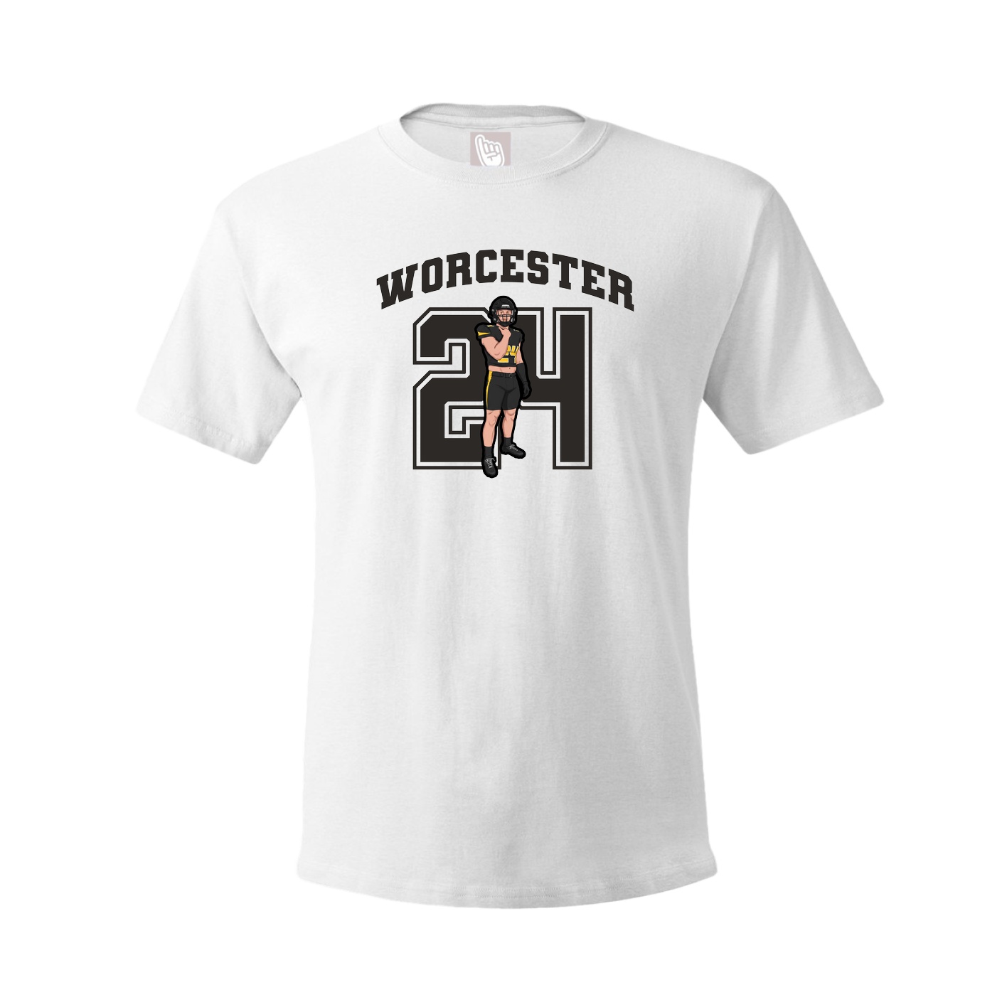 Youth Tee — Number in White