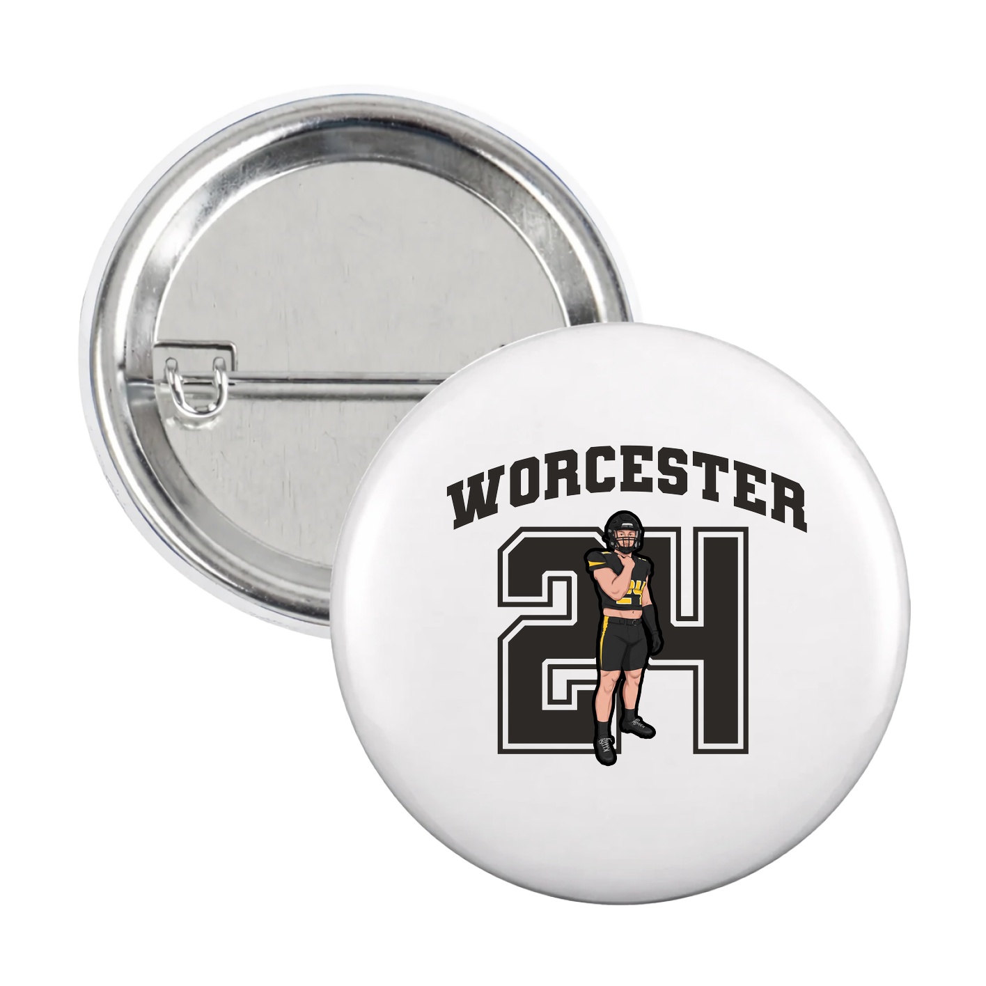 Game Day Button — Number in White