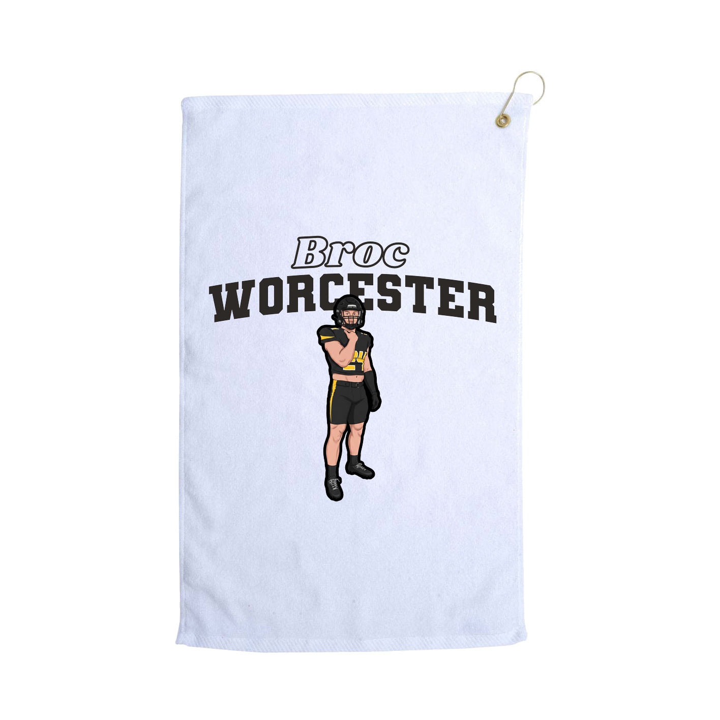 Golf Towel — Name Arch in White