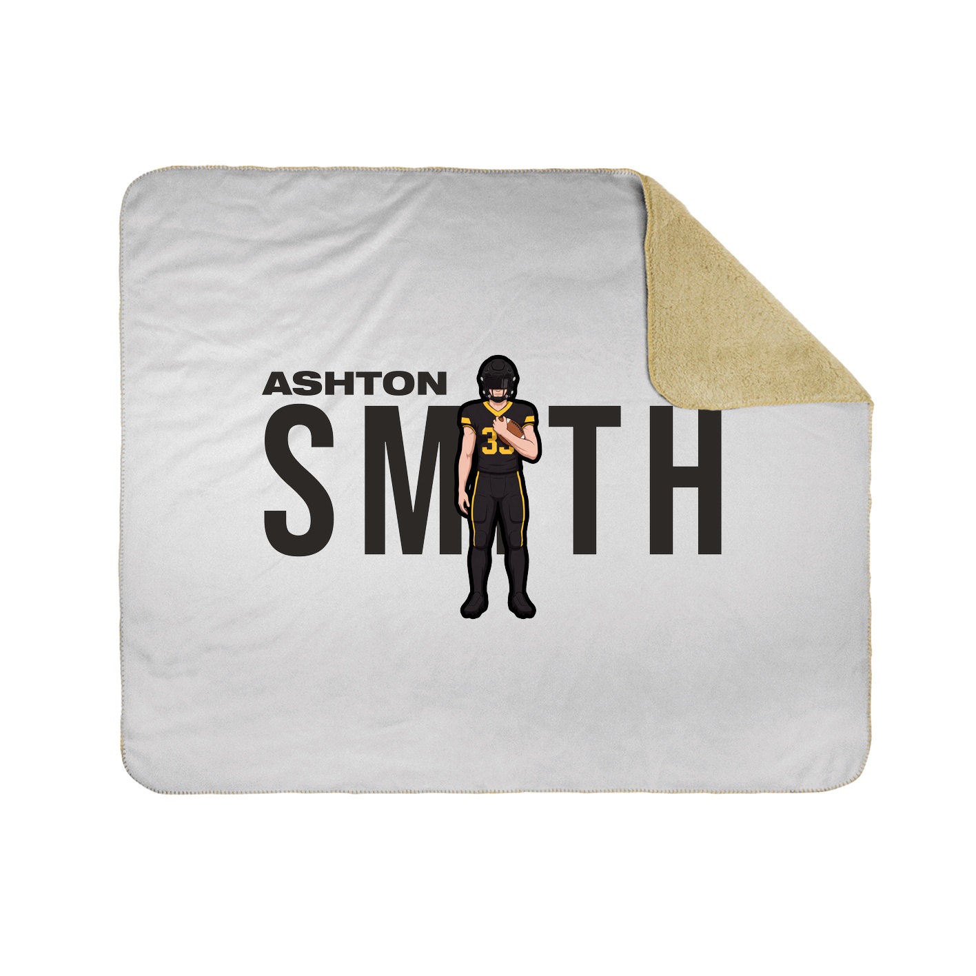 Throw Blanket — Player Name in White