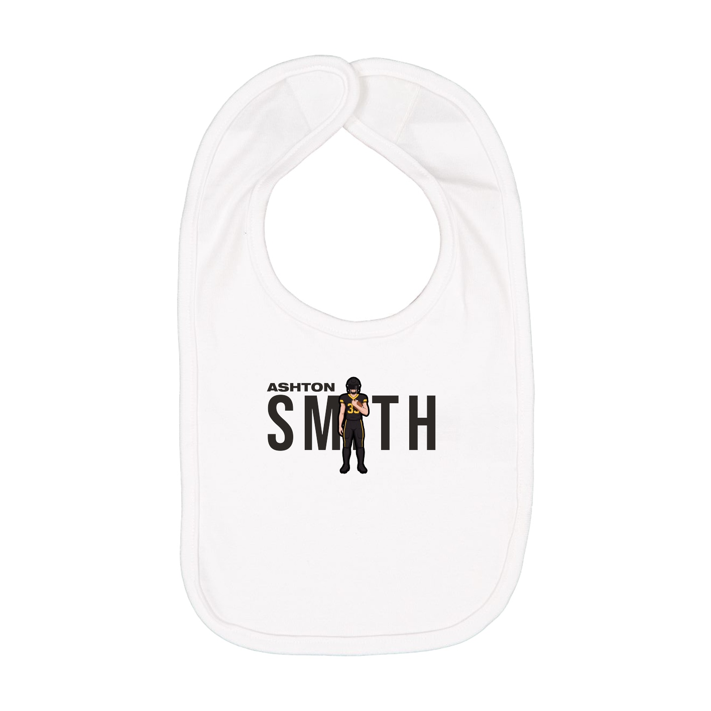 Infant Bib — Player Name in White