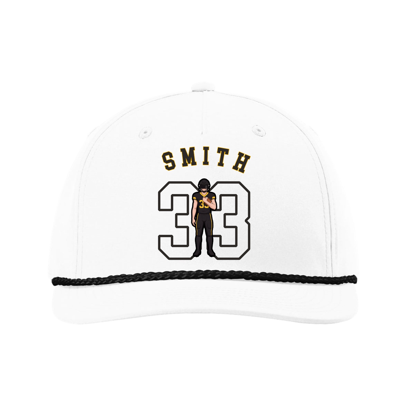Five-Panel Classic Rope Cap — Shirsey Arch in White