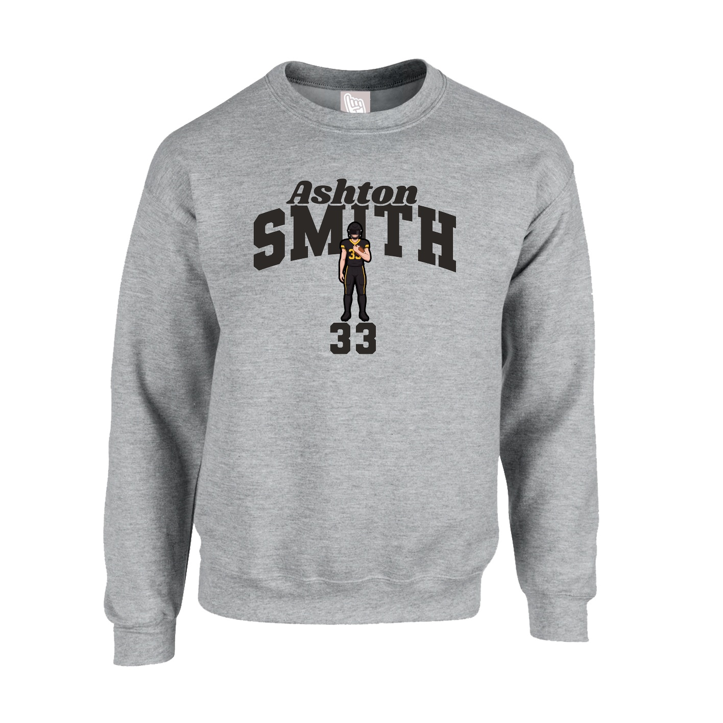 Fleece Crew — Signature Arch in Grey
