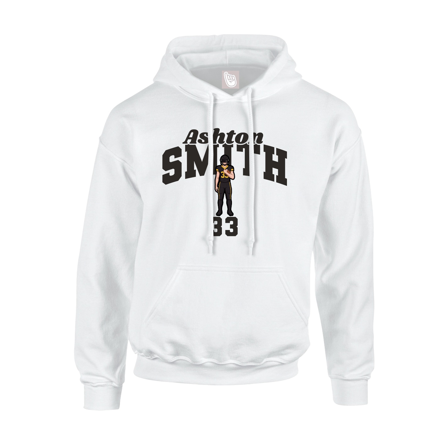 Youth Hoodie — Signature Arch in White