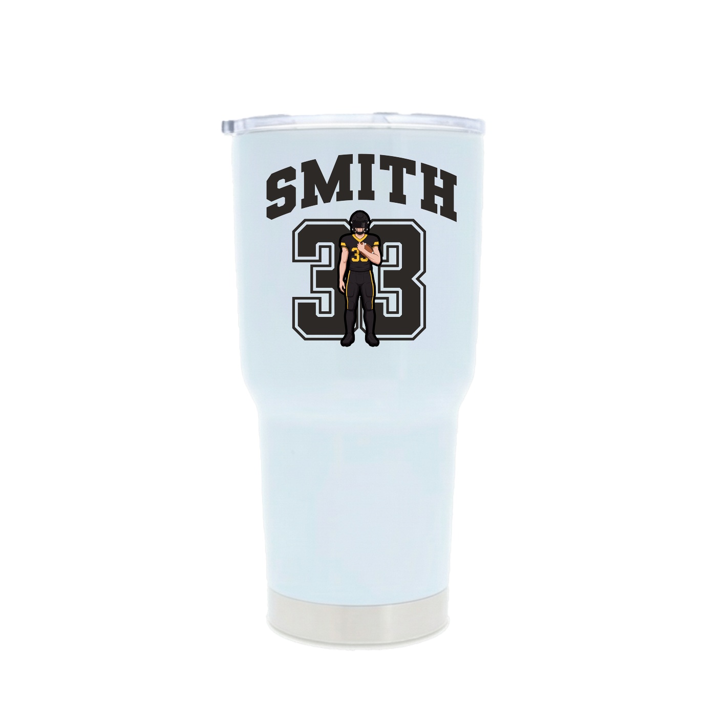 30oz Stainless Steel Tumbler — Number in White