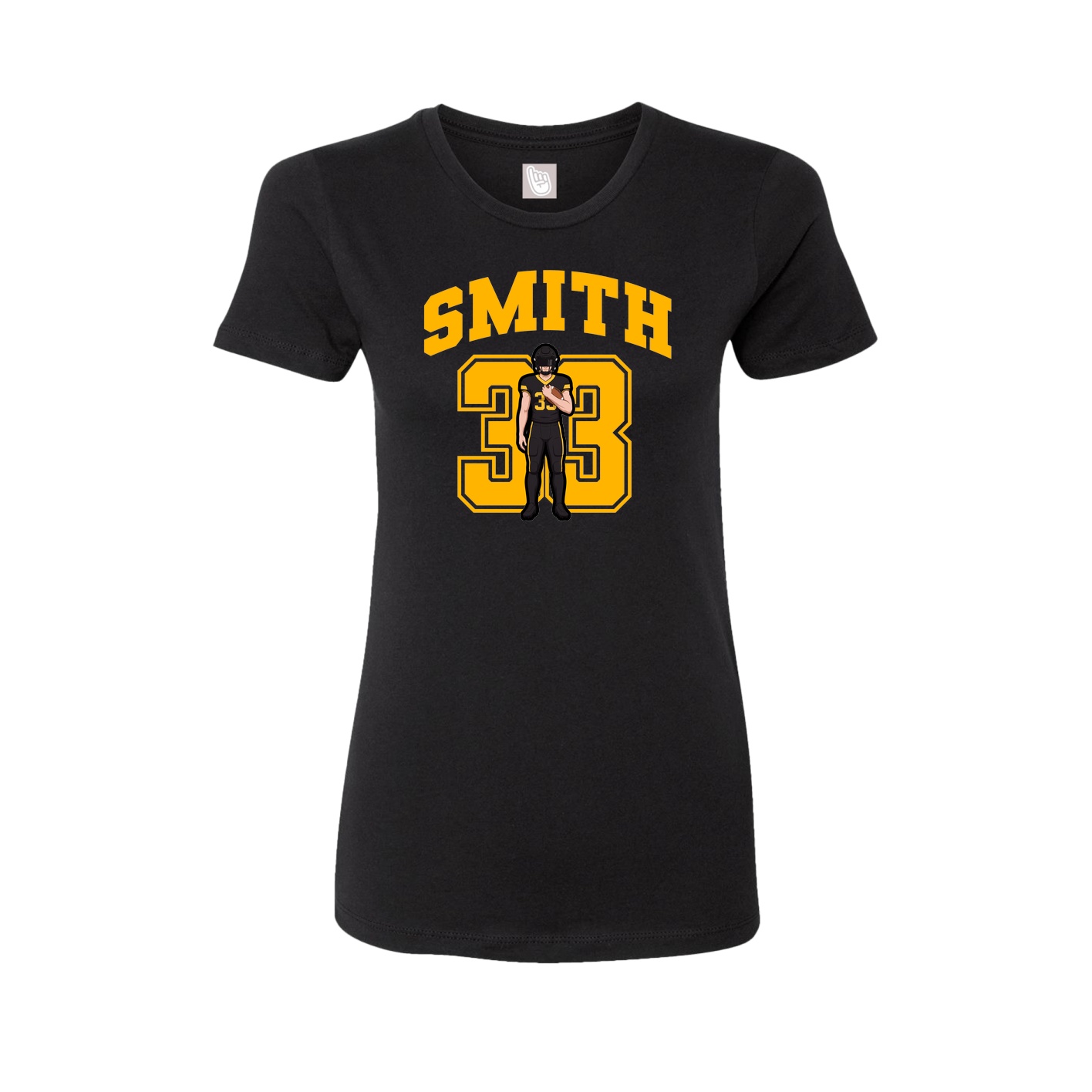 Fitted Women's Tee — Number in Black