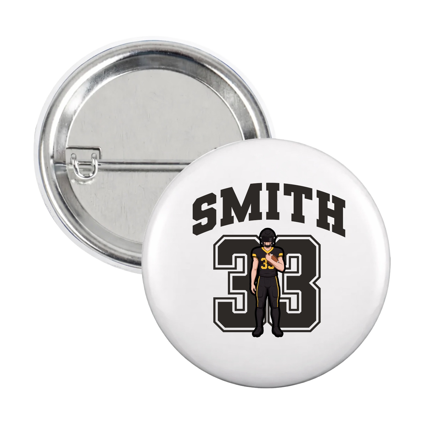 Game Day Button — Number in White