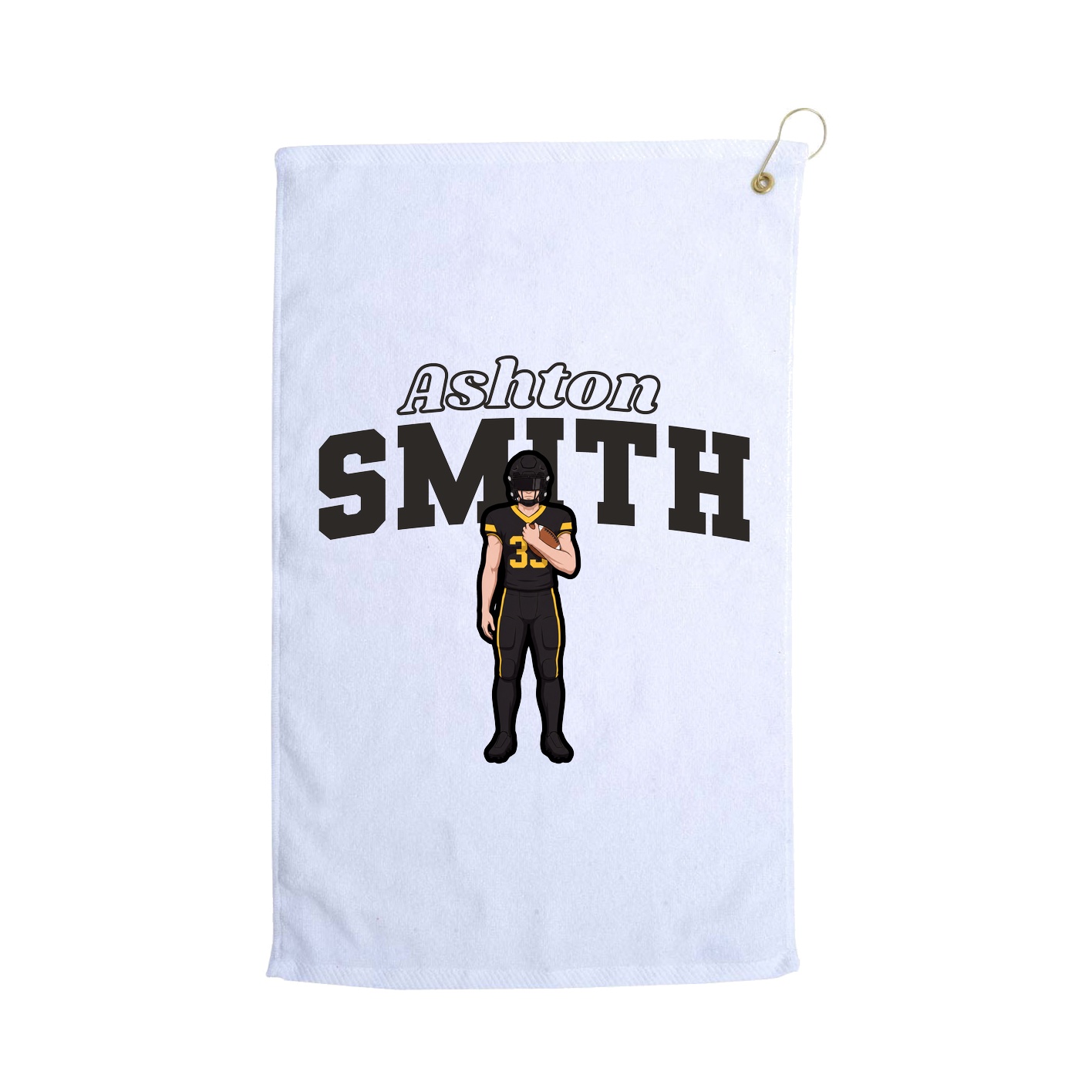 Golf Towel — Name Arch in White