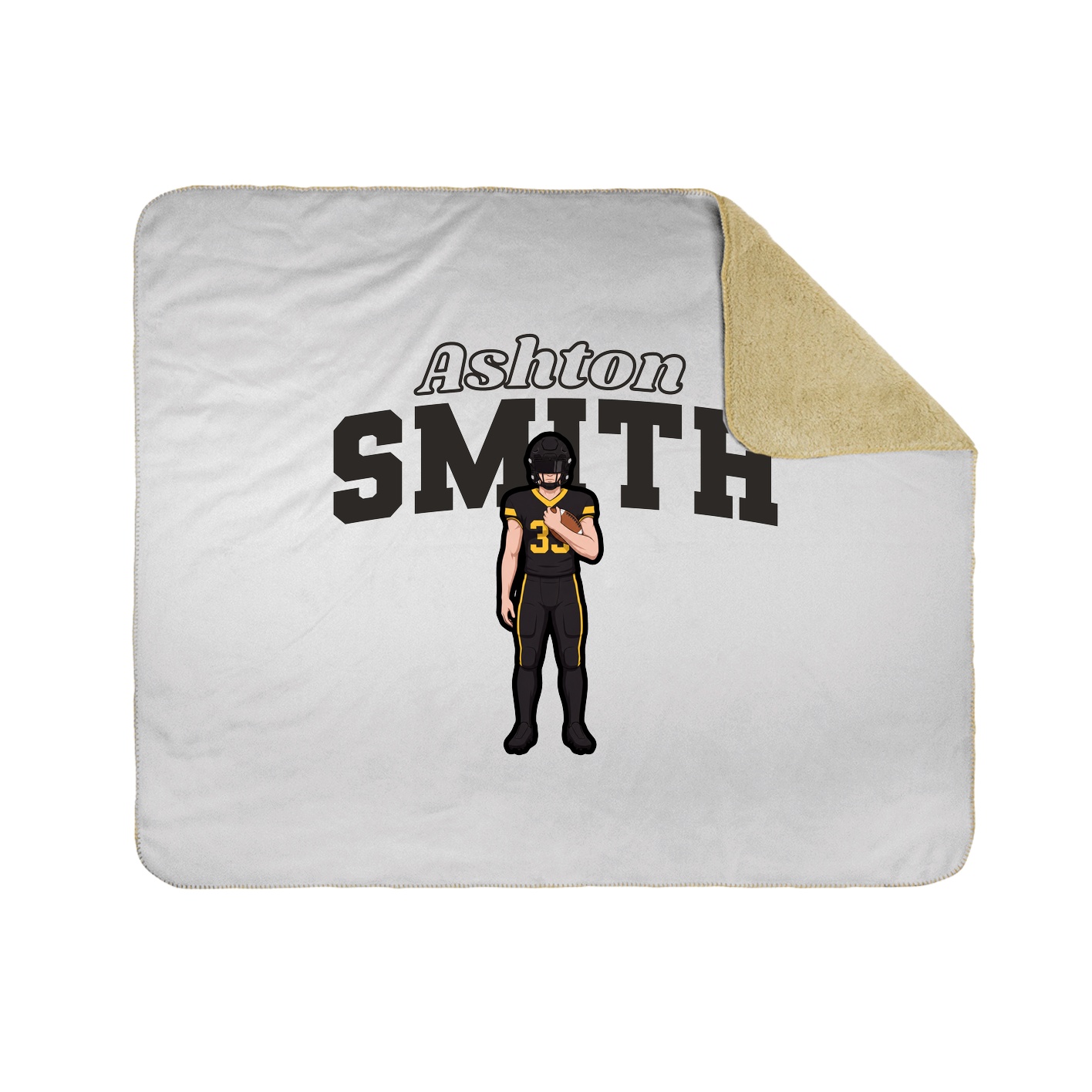 Throw Blanket — Name Arch in White
